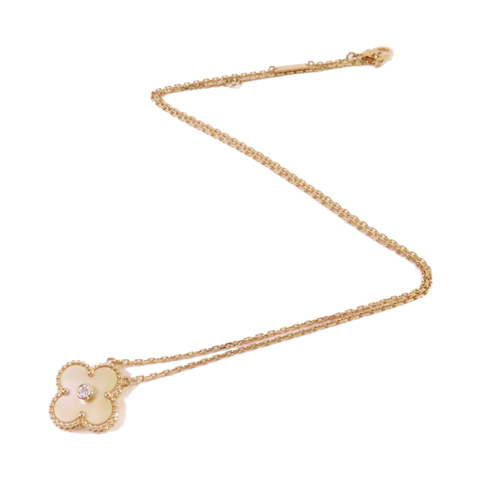 Van Cleef & Arpels 18K玫瑰金/珍珠母/鑽石Vintage Alhambra Necklace項鍊