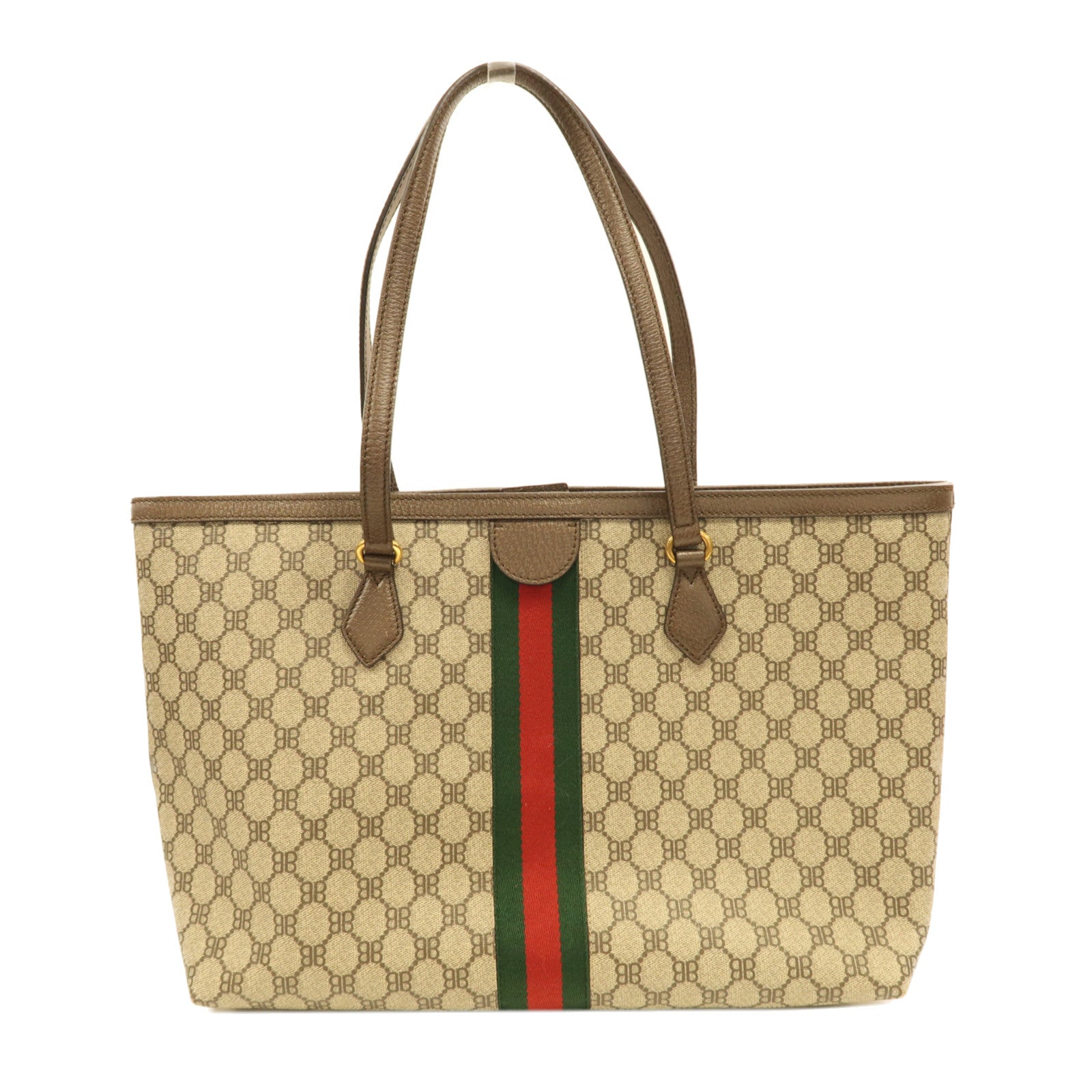 BALENCIAGA 塗層帆布Balenciaga X Gucci Tote金扣手挽袋啡色