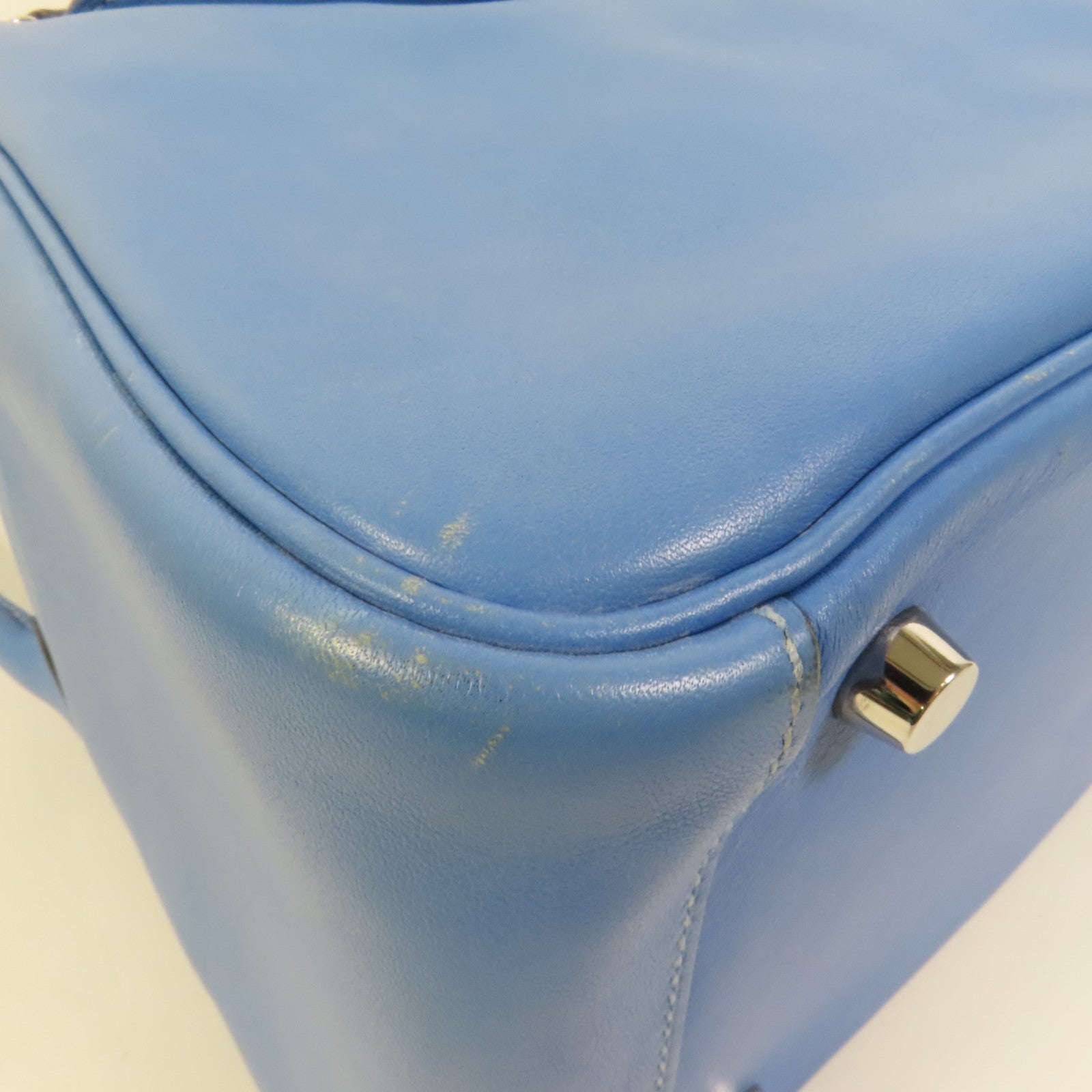HERMES Swift皮革Lindy 26銀扣手挽肩背兩用袋Bleu Pardis