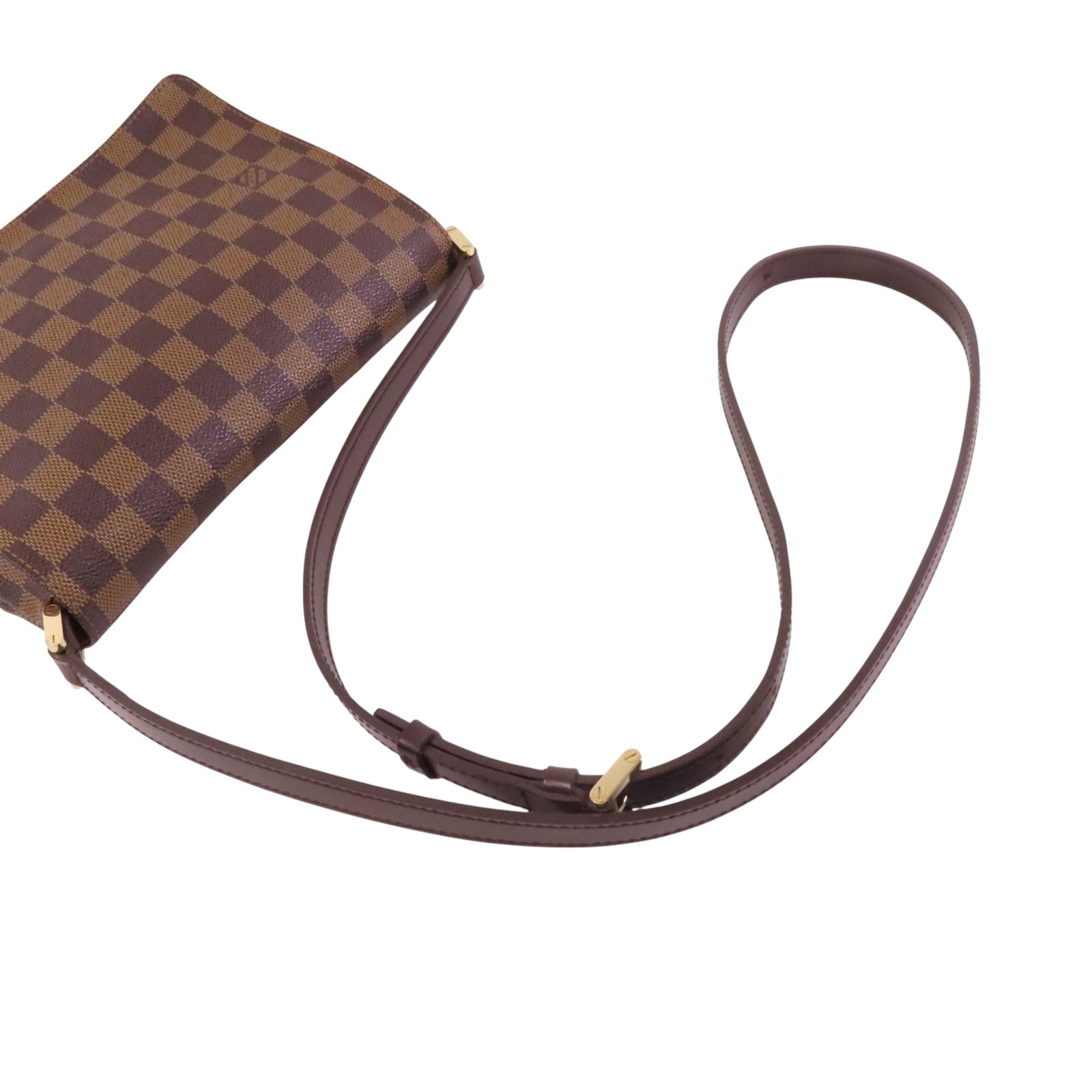 LOUIS VUITTON Damier Ebene Musette Tango金扣肩背袋