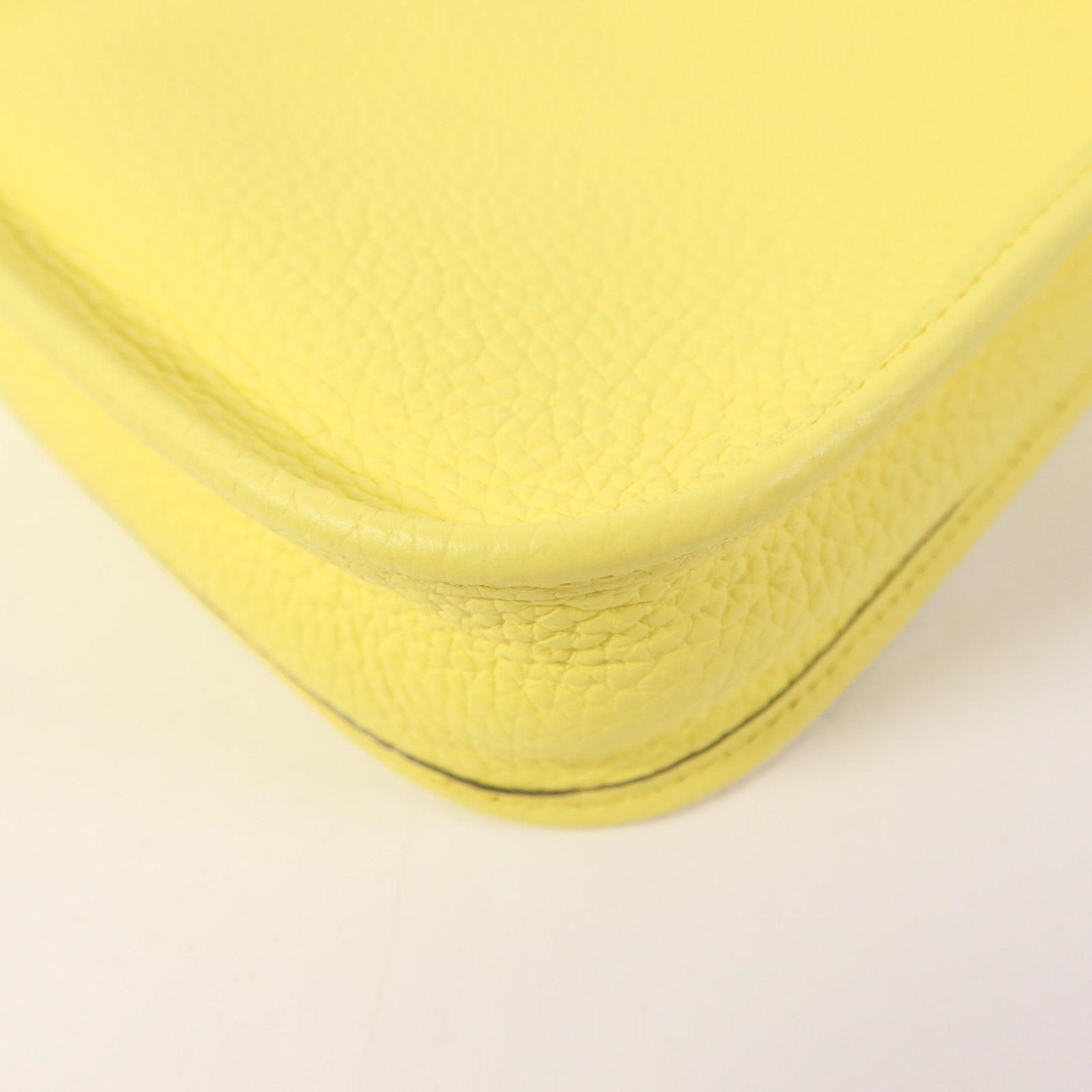 HERMES Clemence皮革Evelyne TPM銀扣肩背袋Lime