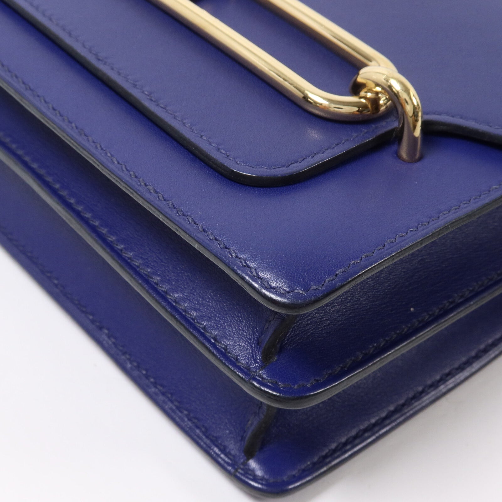 HERMES Evercolor皮革Roulis Mini肩背袋Bleu Encre