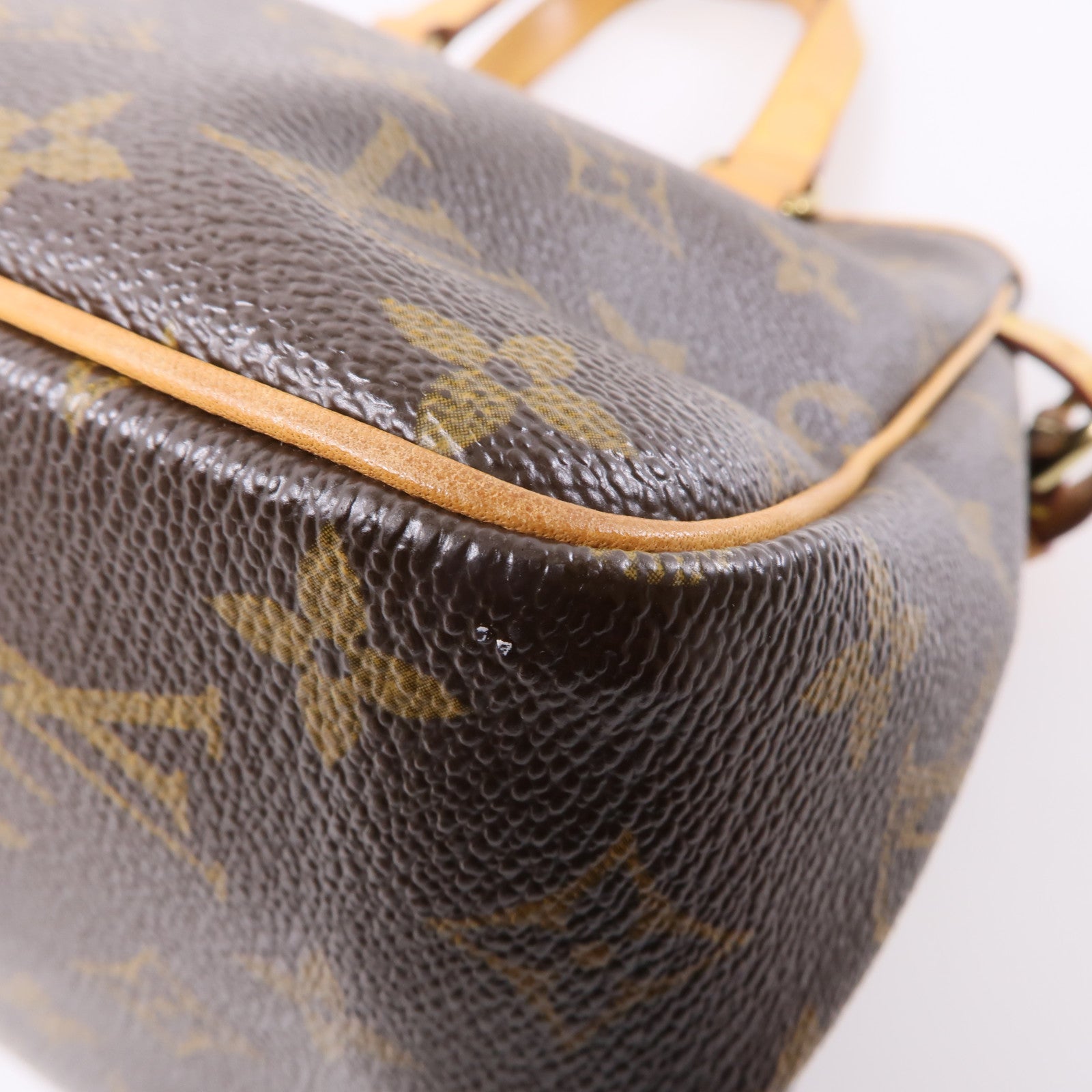 LOUIS VUITTON Monogram Batignolles金扣手挽袋棕色