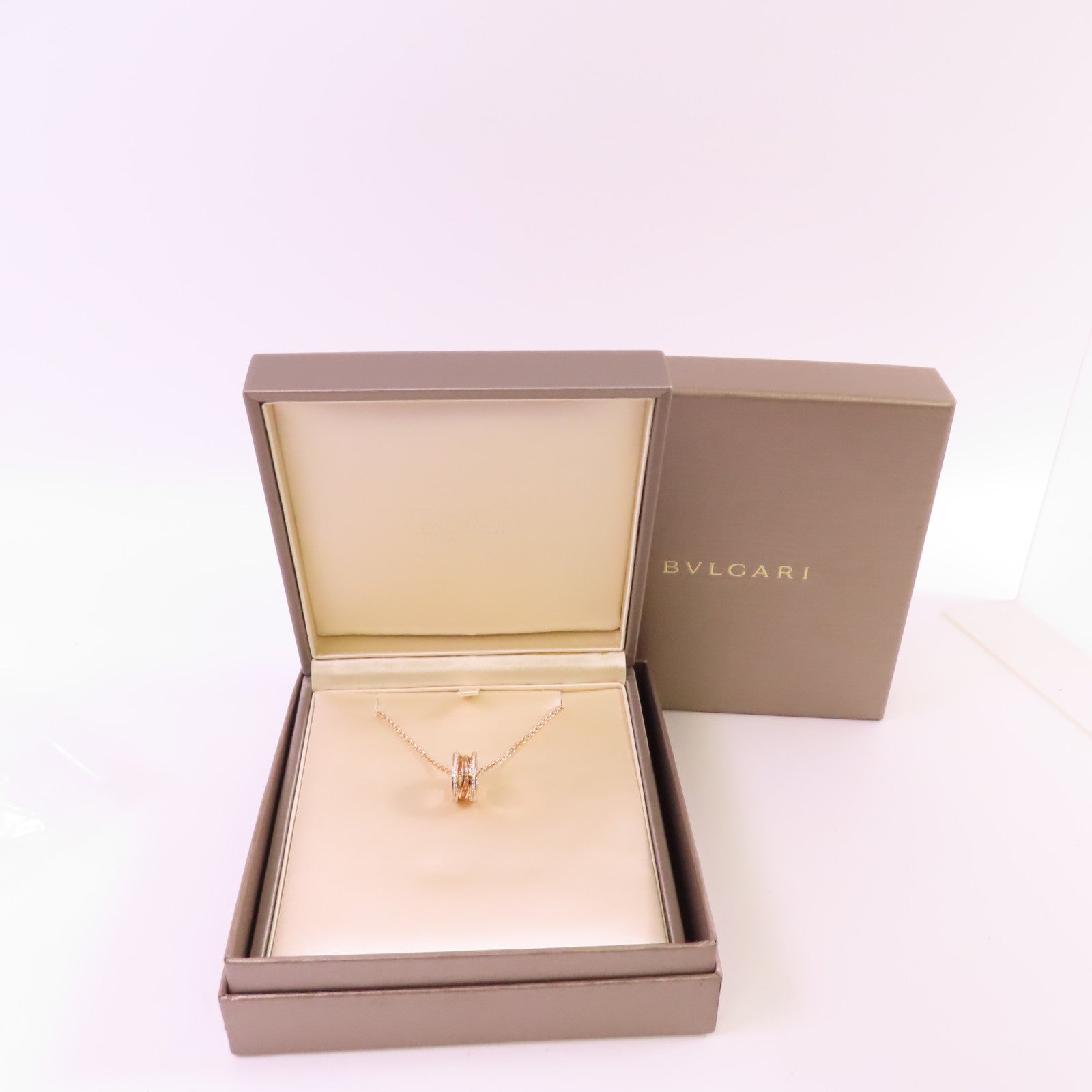 BVLGARI 18K玫瑰金/鑽石B.Zero1 Diamond Necklace項鏈