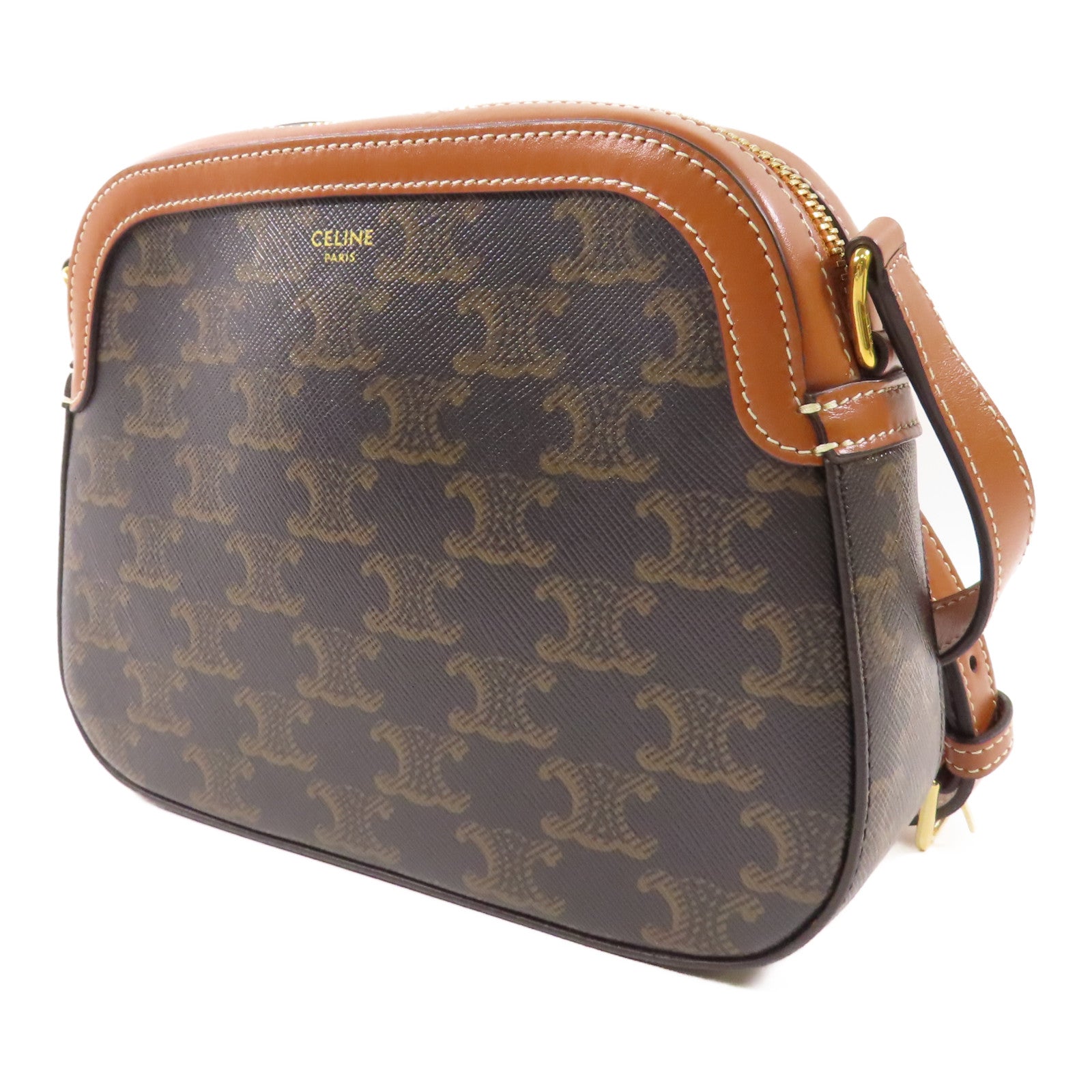 CELINE 塗層帆布Triomphe Camera Bag金扣肩背袋