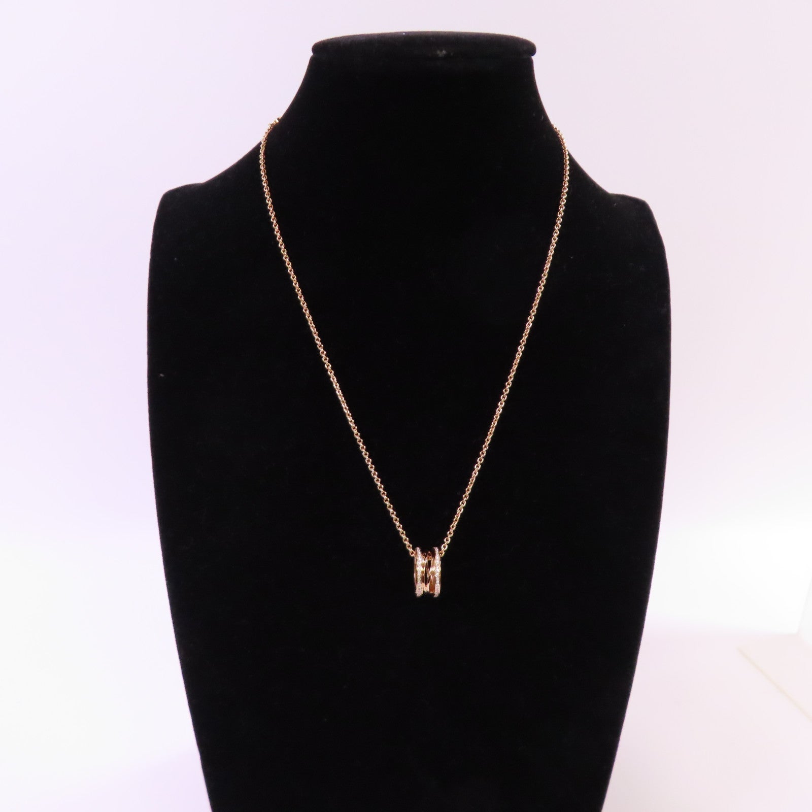 BVLGARI 18K玫瑰金/鑽石B.Zero1 Diamond Necklace項鏈