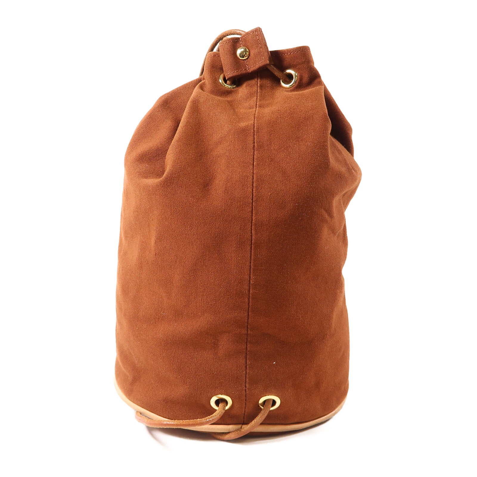 HERMES 【激減優惠】帆布Shoulder Bag金扣肩背袋啡色