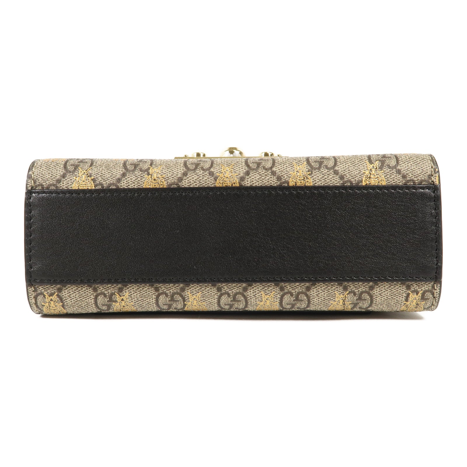 GUCCI 牛皮皮革PVC Padlock GG Chain Shoulder金扣鏈帶肩背袋