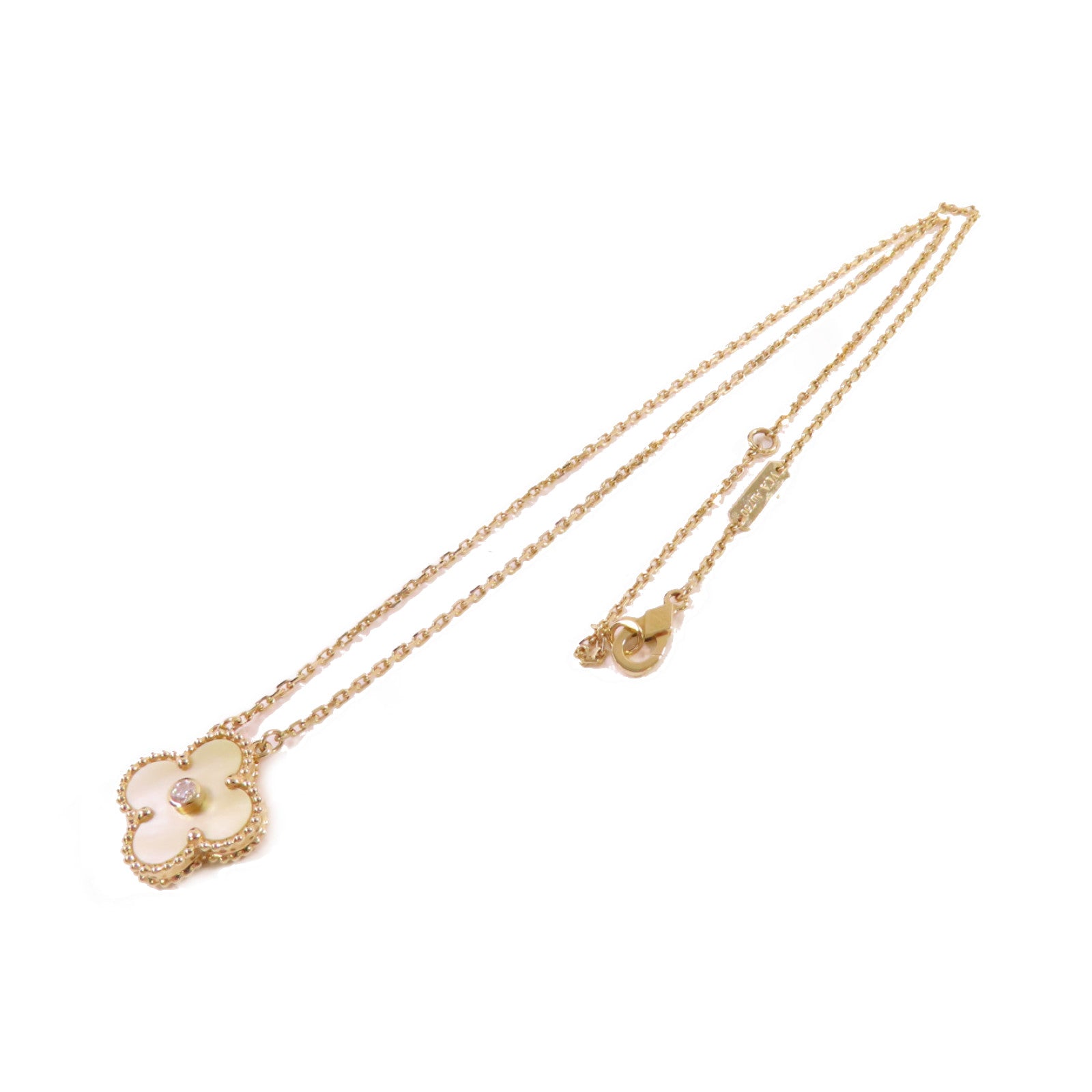Van Cleef & Arpels 18K玫瑰金/珍珠母/鑽石Vintage Alhambra Necklace項鍊