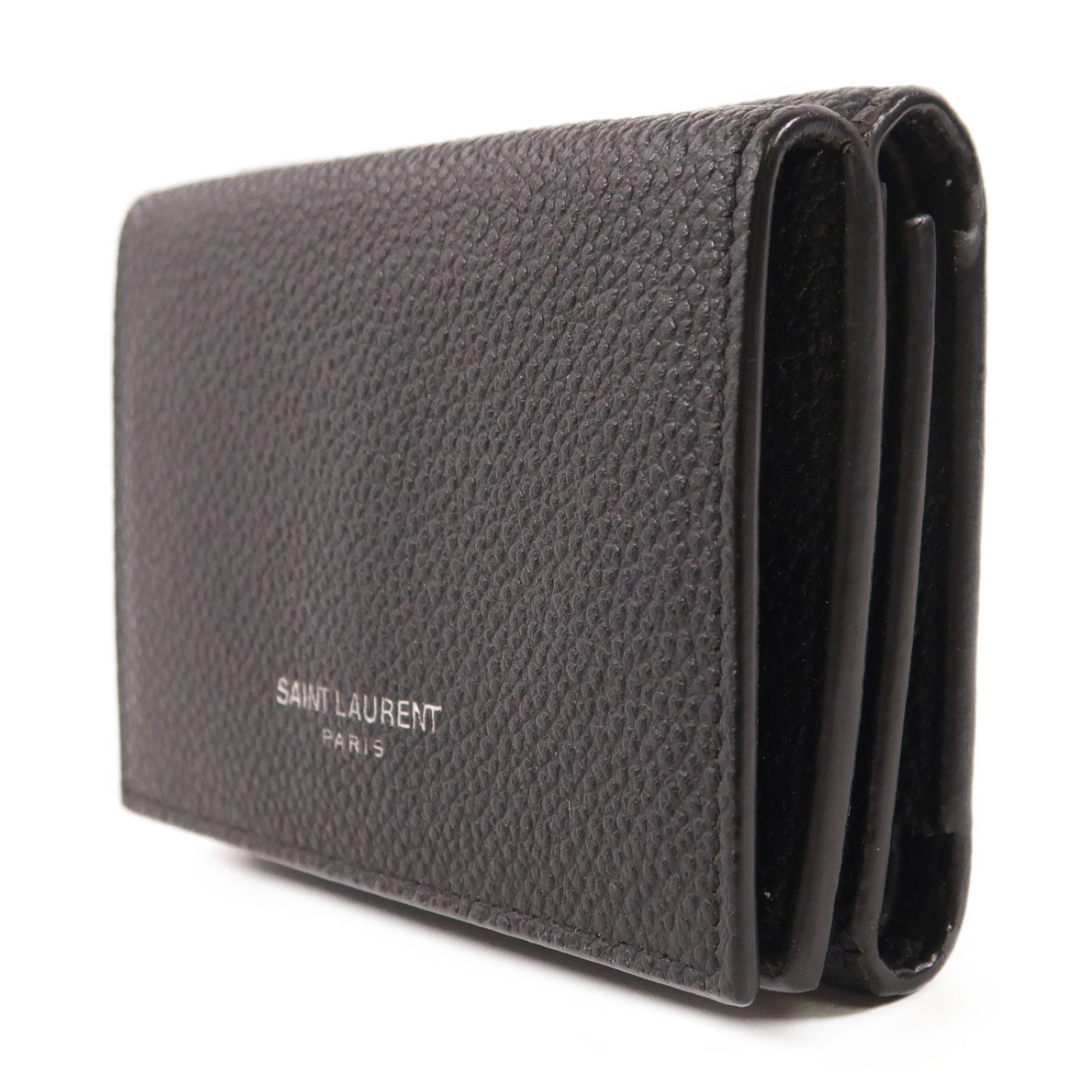 SAINT LAURENT 牛皮皮革Wallet銀扣錢包