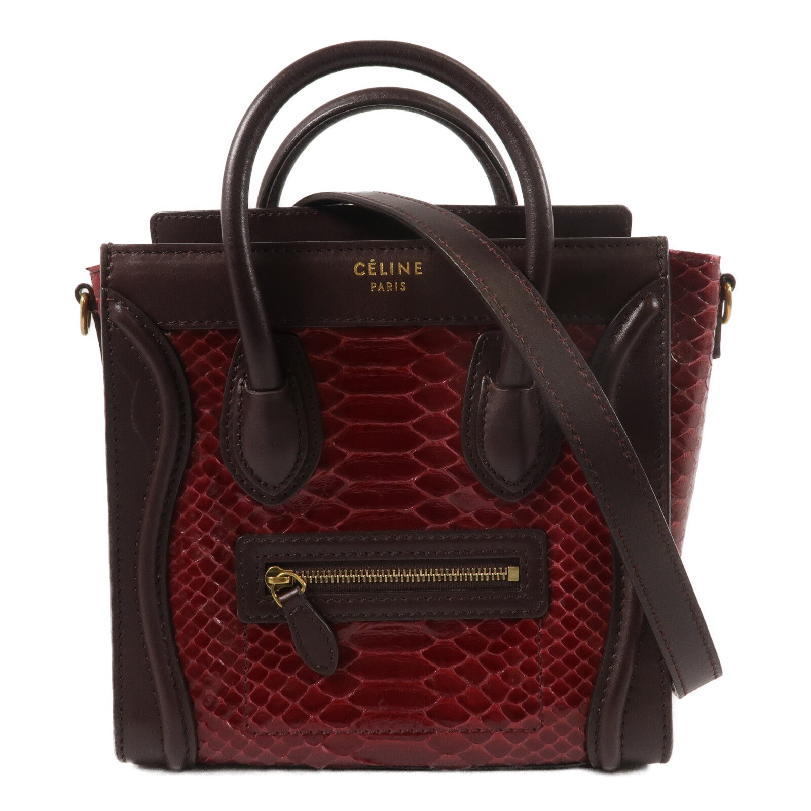 CELINE 蛇皮皮革Mirco Luggage手挽肩背兩用袋