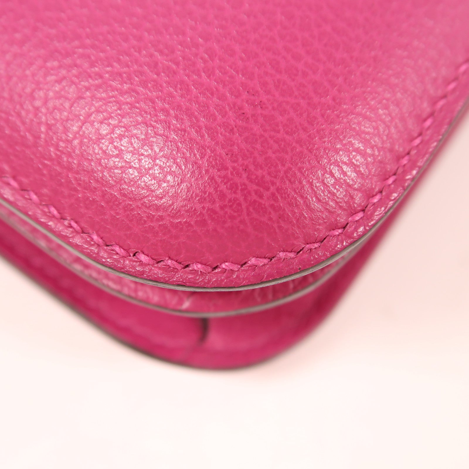 HERMES【激減優惠】 Evercolor皮革Constance Mini銀扣肩背袋L3 Rose Purple
