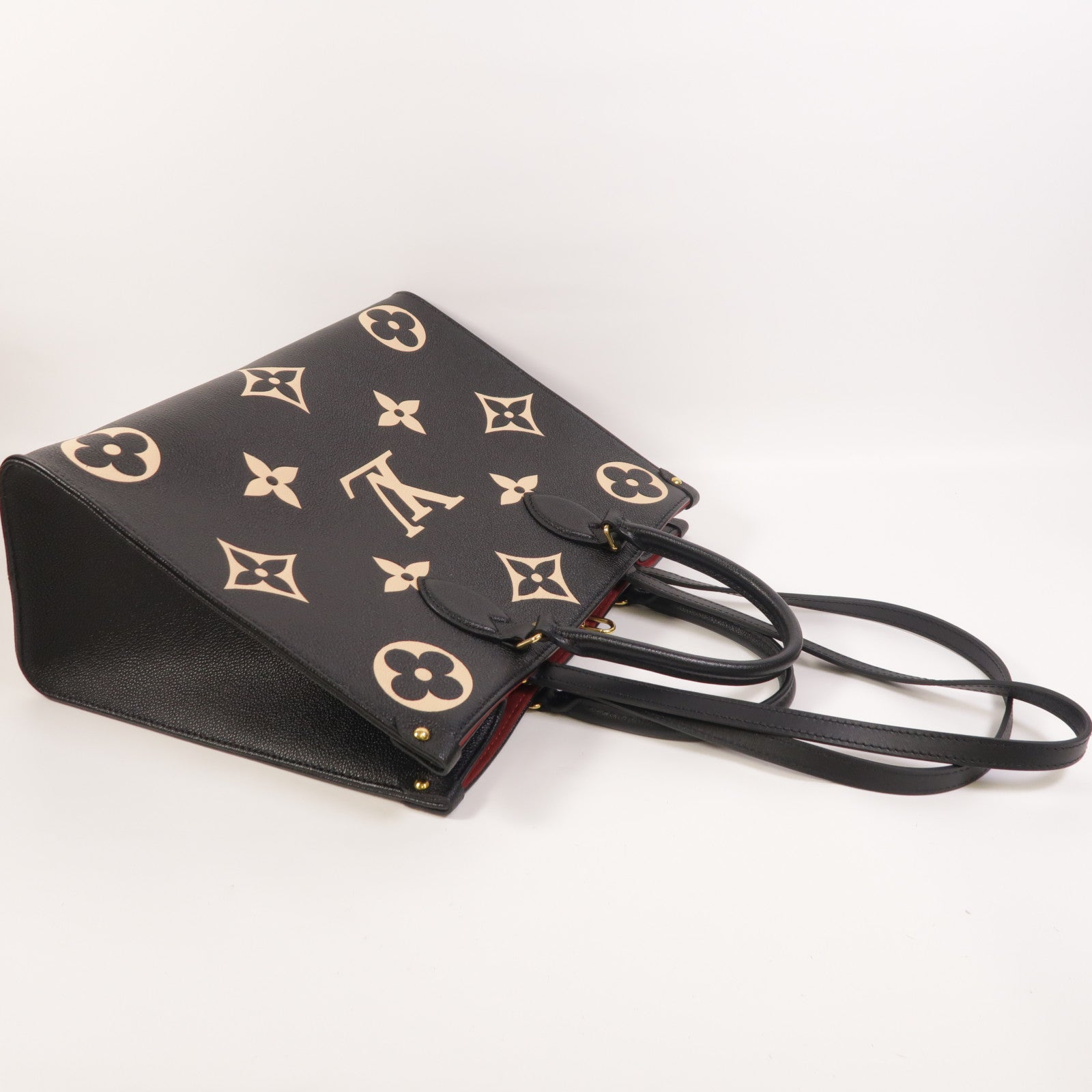 LOUIS VUITTON Monogram Empreinte On The Go MM金扣手挽肩背兩用袋