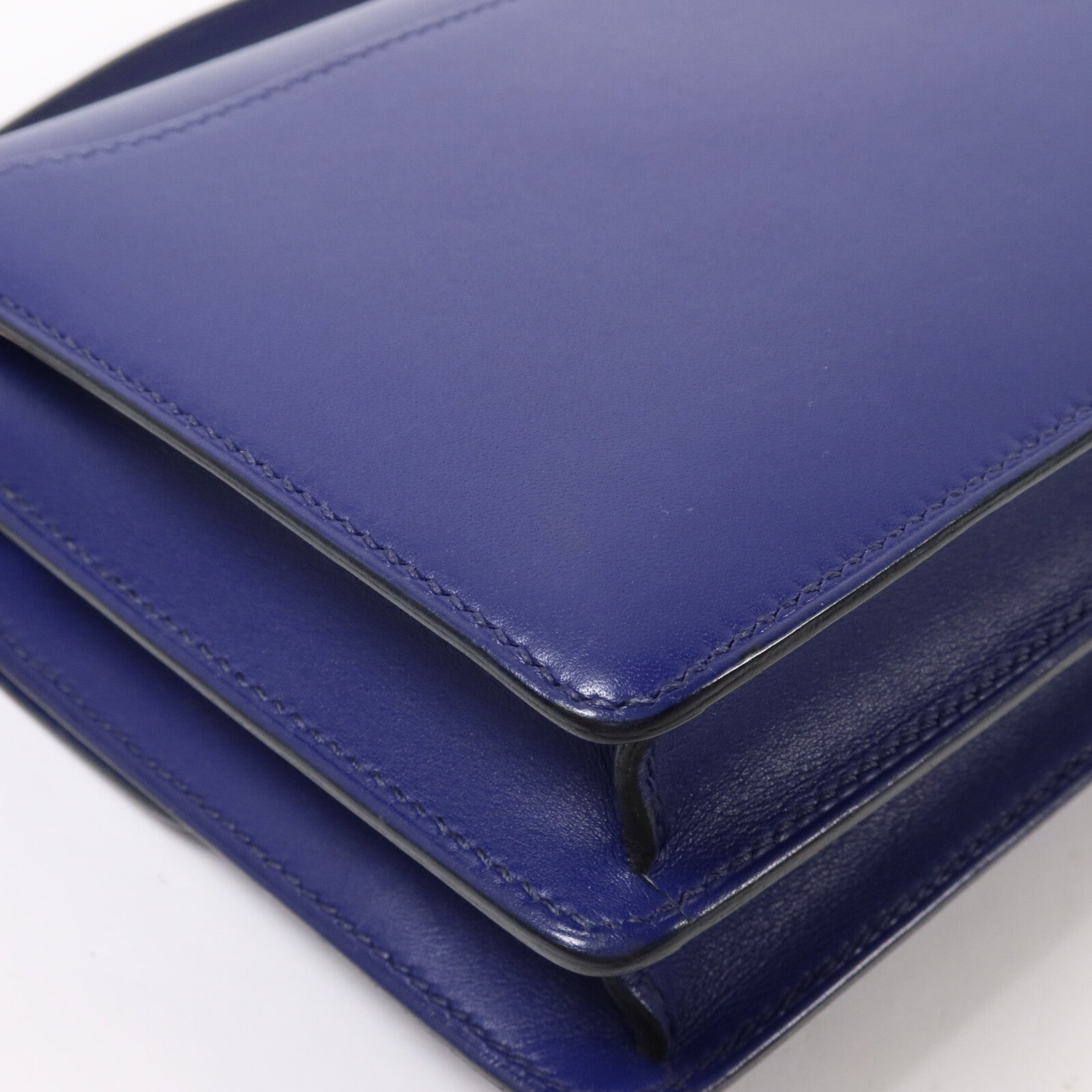 HERMES Evercolor皮革Roulis Mini肩背袋Bleu Encre