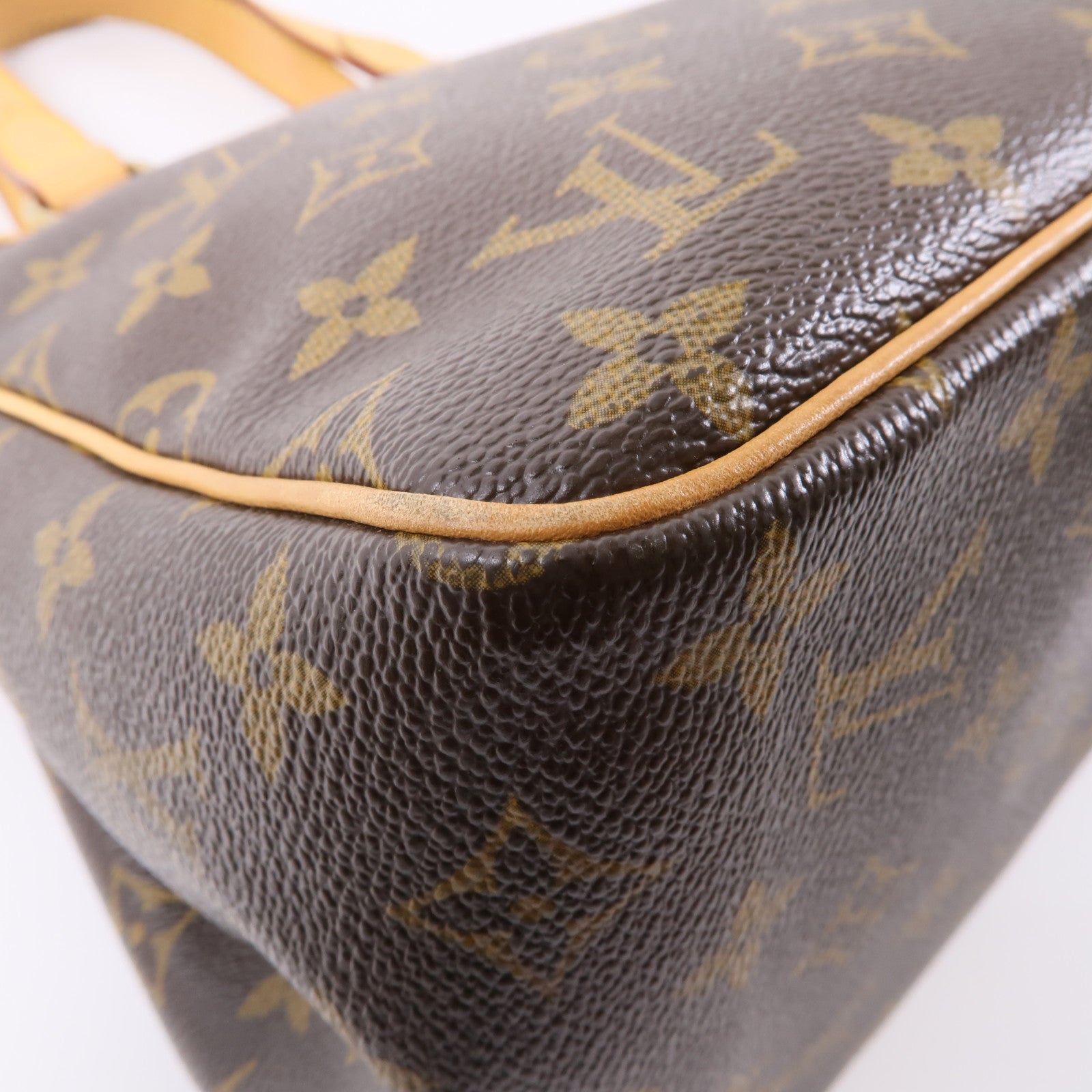 LOUIS VUITTON Monogram Batignolles金扣手挽袋棕色