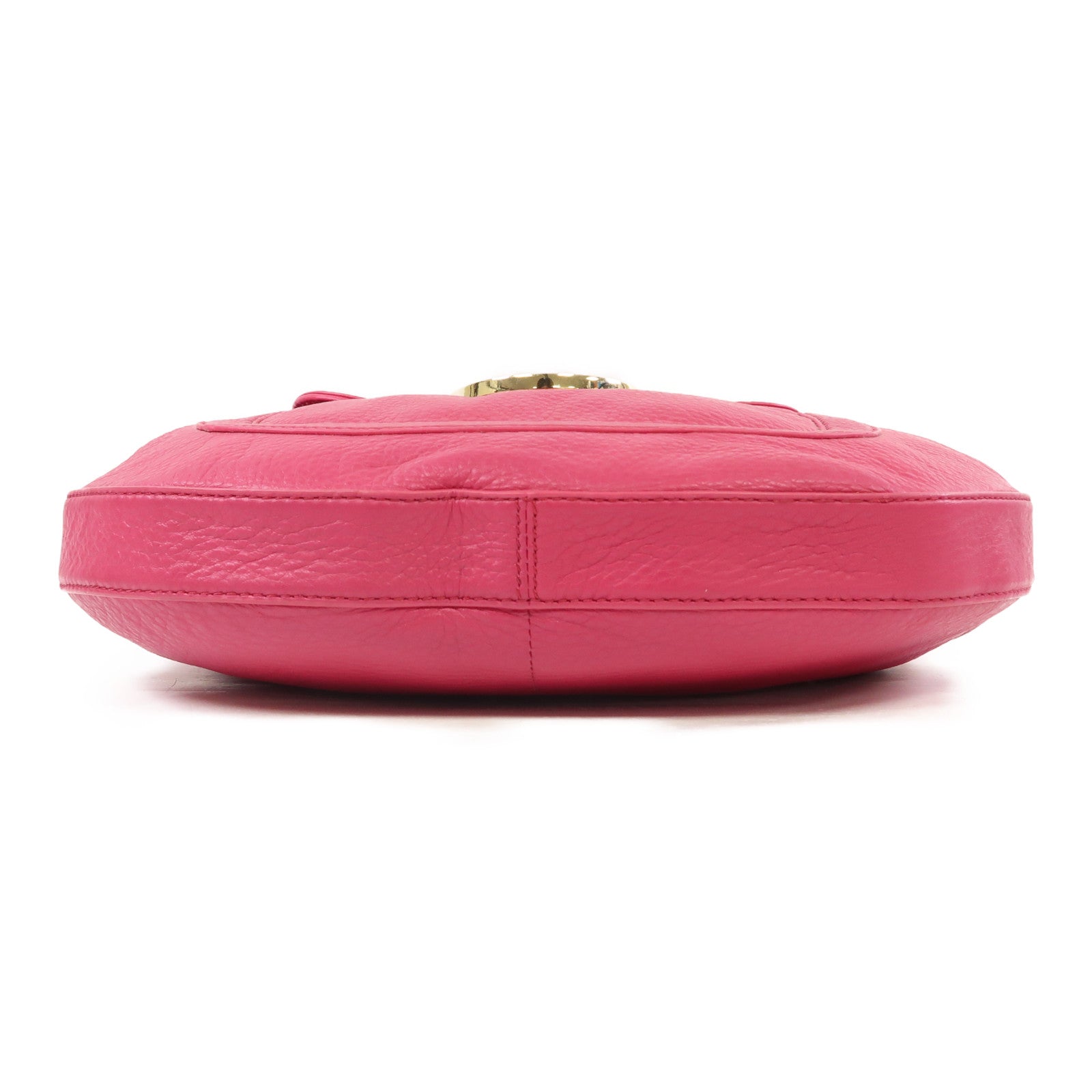 Tory Burch 牛皮皮革Amanda Flat Hobo金扣手挽肩背兩用袋粉紅色