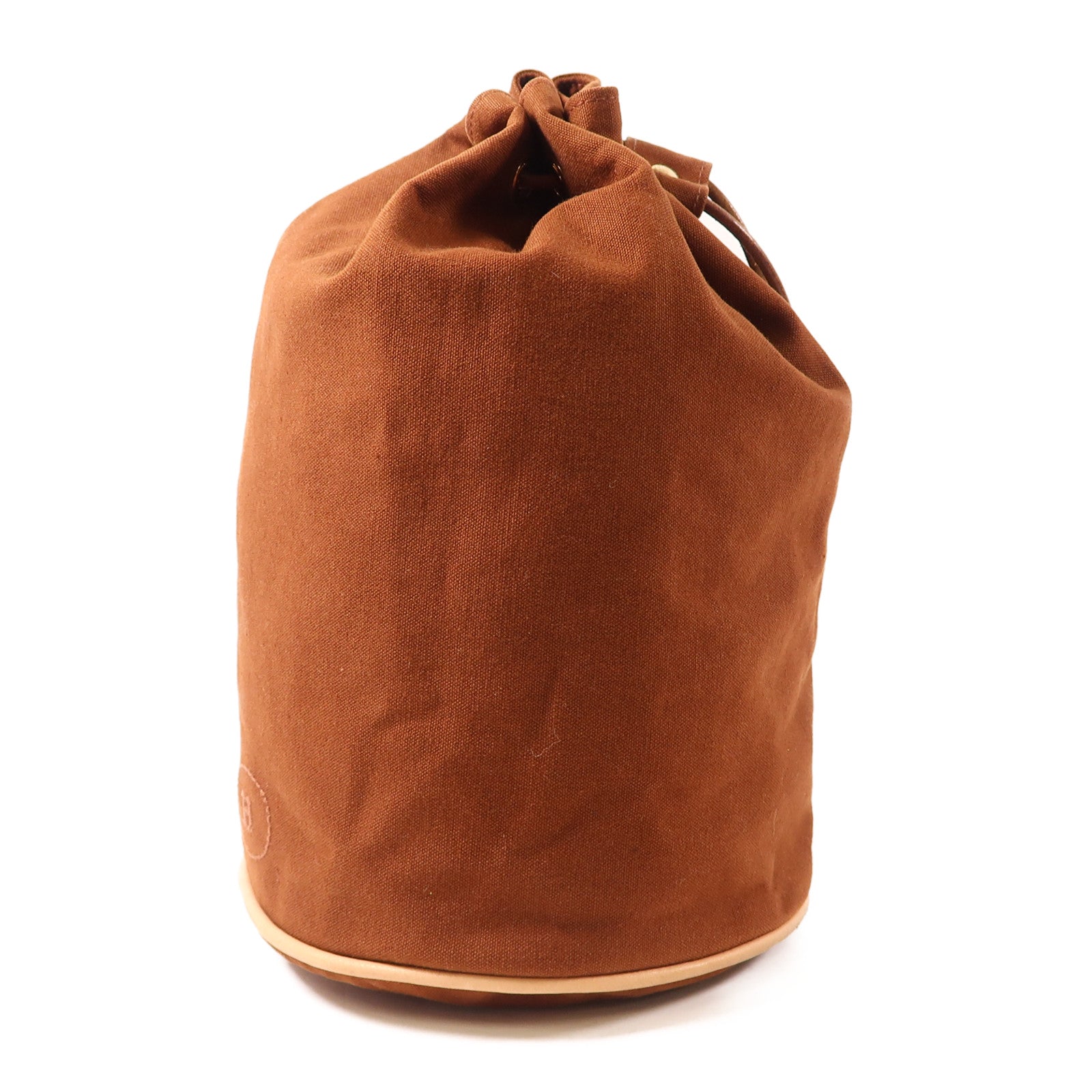 HERMES 【激減優惠】帆布Shoulder Bag金扣肩背袋啡色