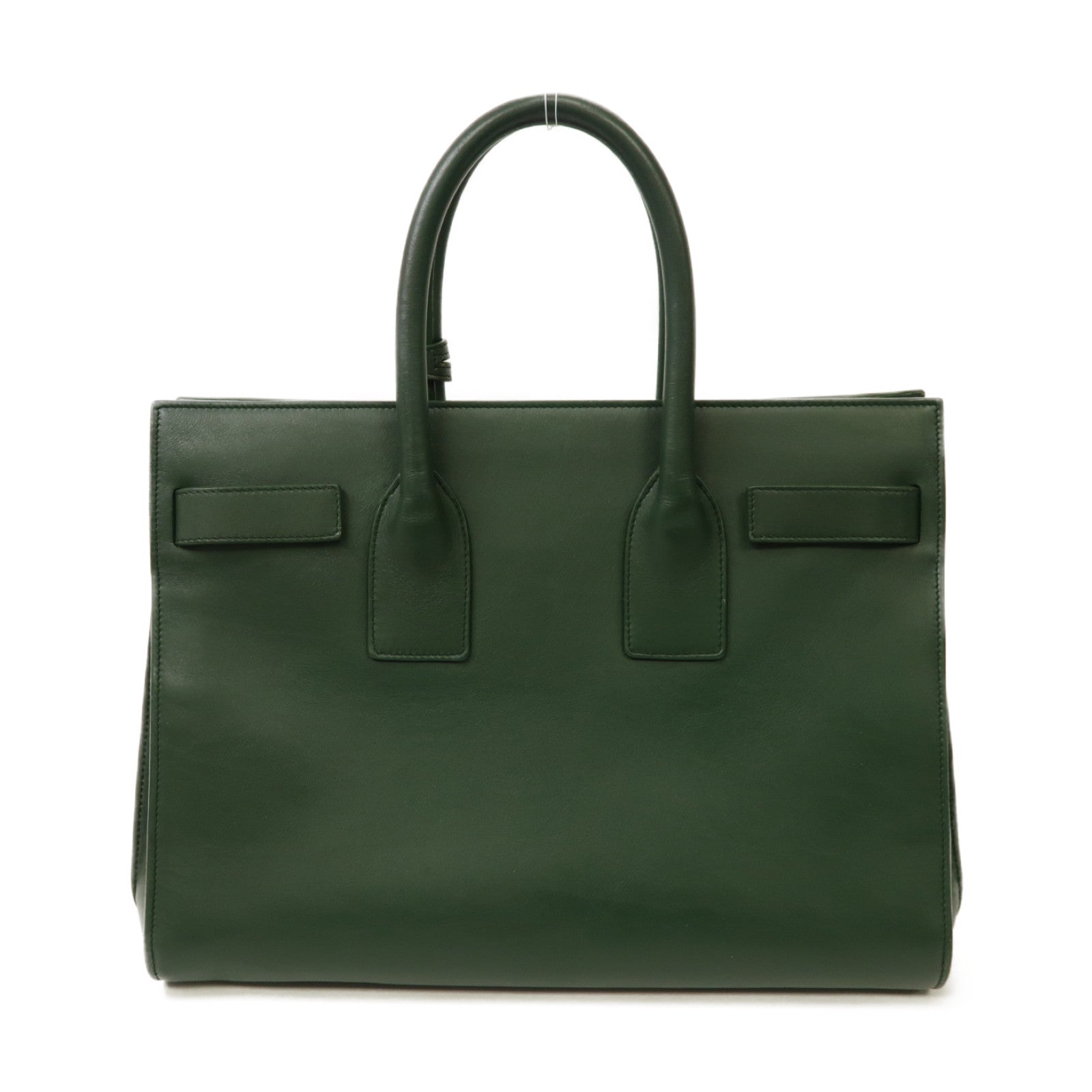 SAINT LAURENT 牛皮皮革Handbag金扣手挽袋綠色