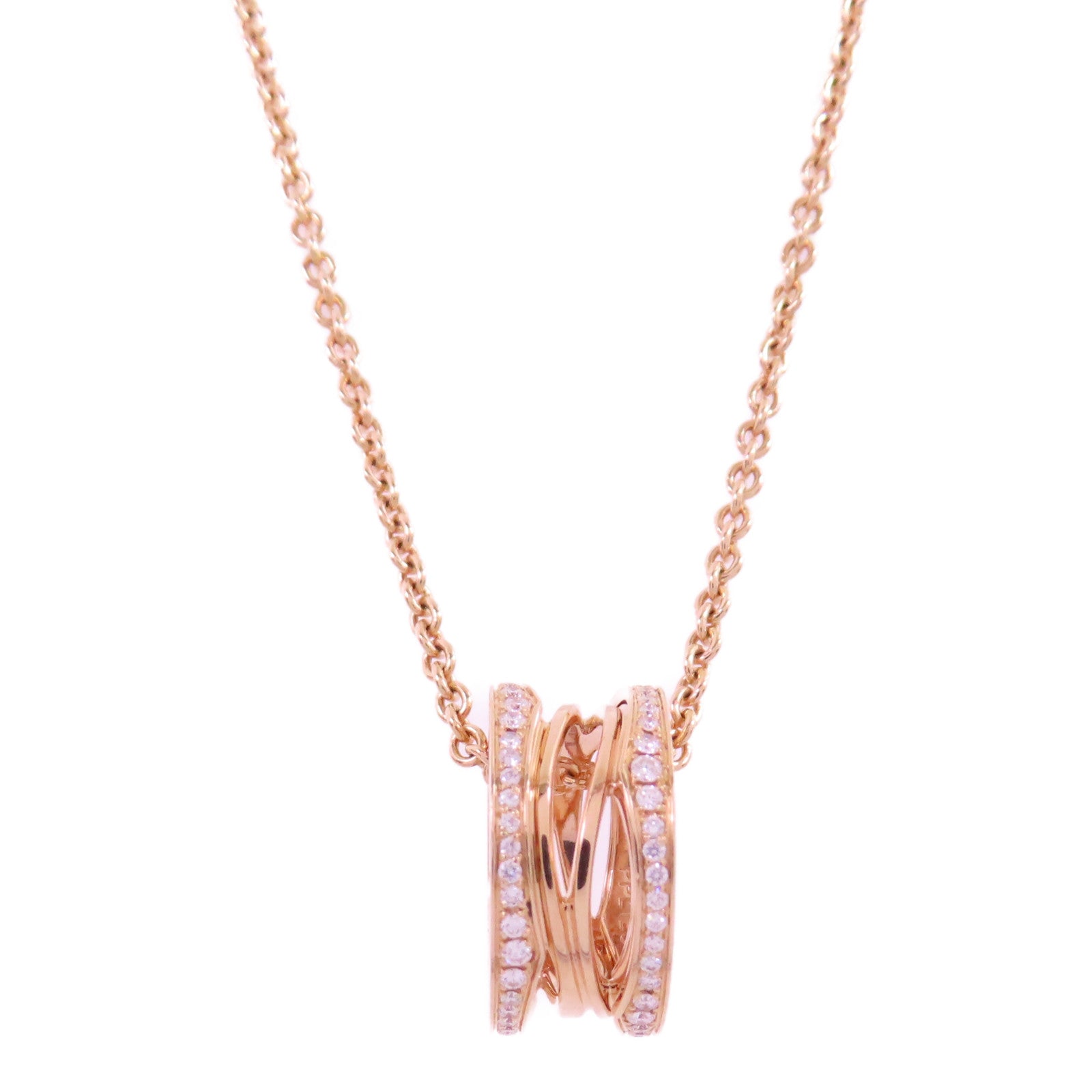 BVLGARI 18K玫瑰金/鑽石B.Zero1 Diamond Necklace項鏈