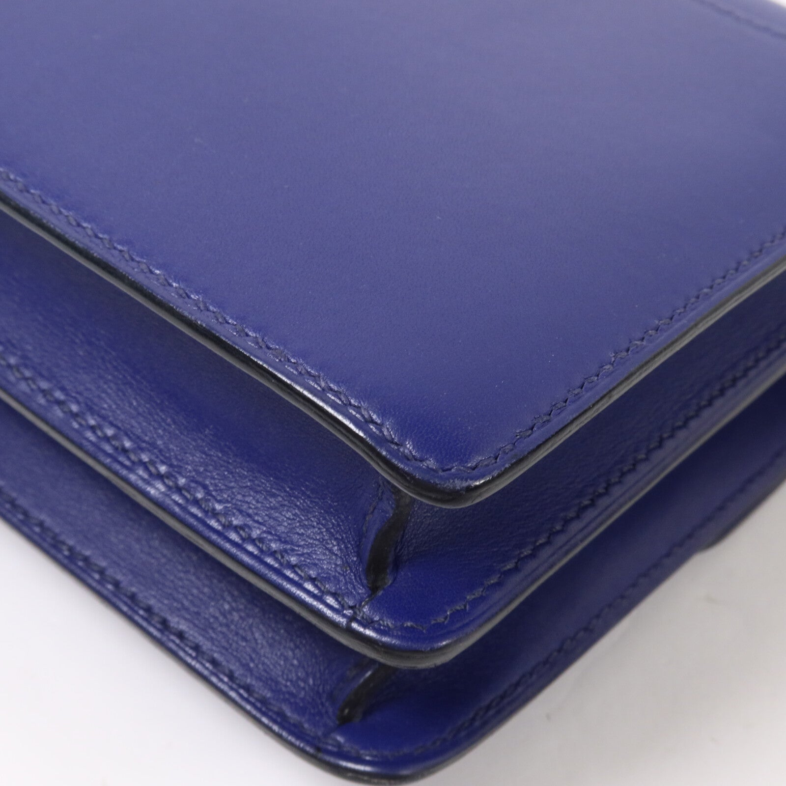 HERMES Evercolor皮革Roulis Mini肩背袋Bleu Encre
