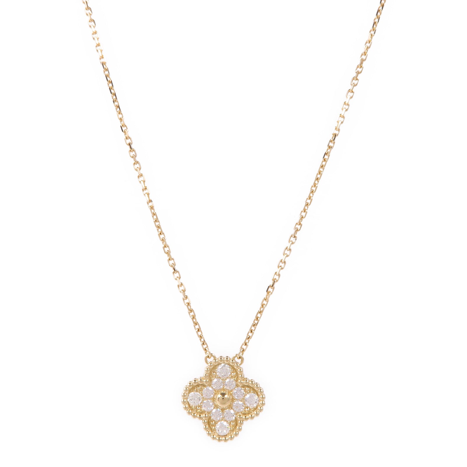 Van Cleef & Arpels 18K黃金Vintage Alhambra Necklace鑽石項鍊