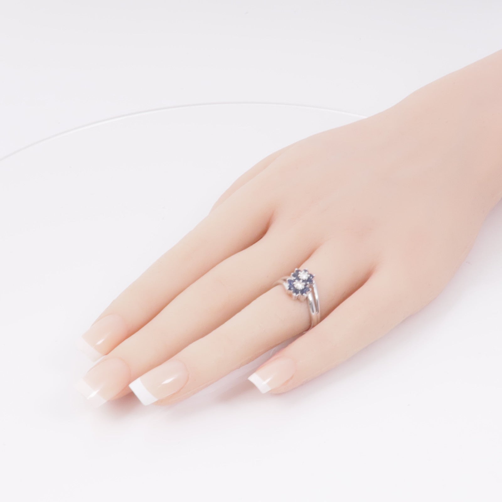 JEWELRY 【激減優惠】18K白金Sapphire/Diamond Ring藍寶石/鑽石戒指US#6.5