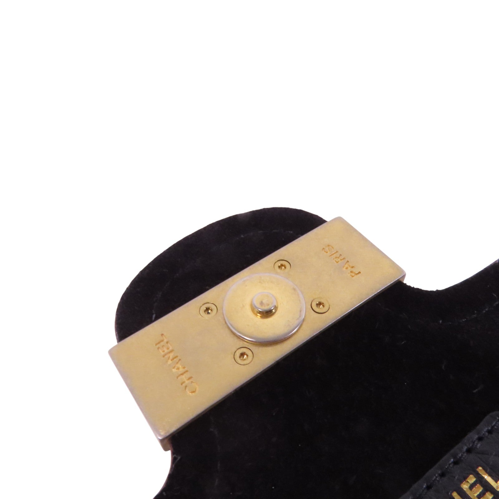 CHANEL 牛皮皮革Archi Chic Square WOC金扣鏈帶肩背袋