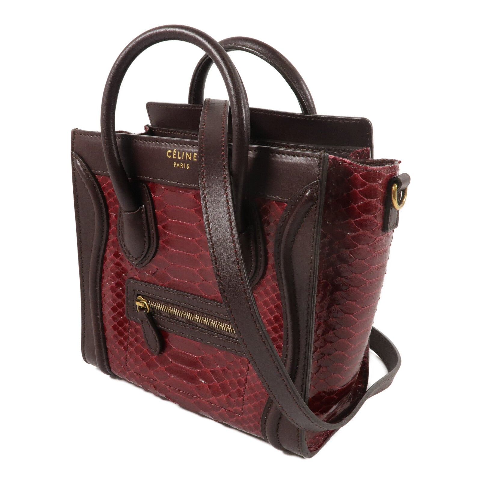 CELINE 蛇皮皮革Mirco Luggage手挽肩背兩用袋