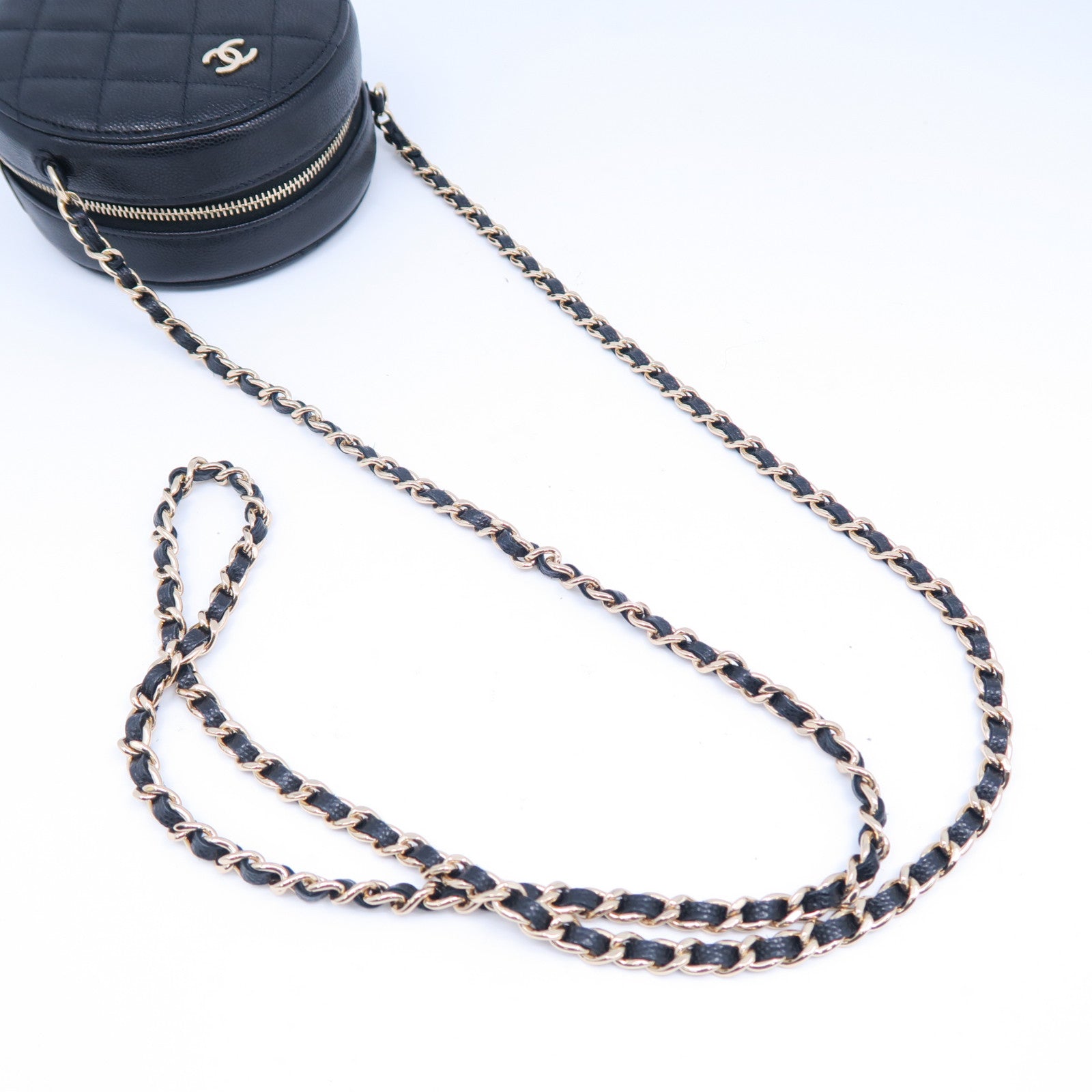 CHANEL 【激減優惠】菱格Caviar皮革Chain Shoulder Bag金扣鏈帶肩背袋黑色