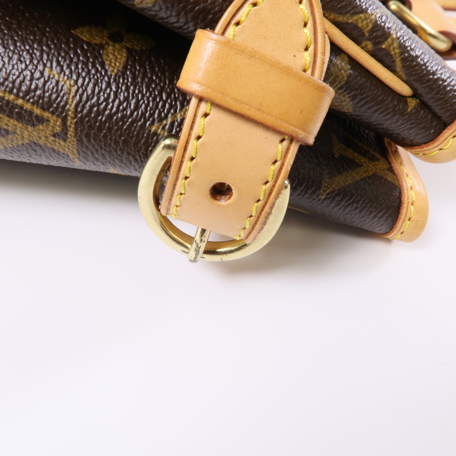 LOUIS VUITTON Monogram Batignolles金扣手挽袋棕色
