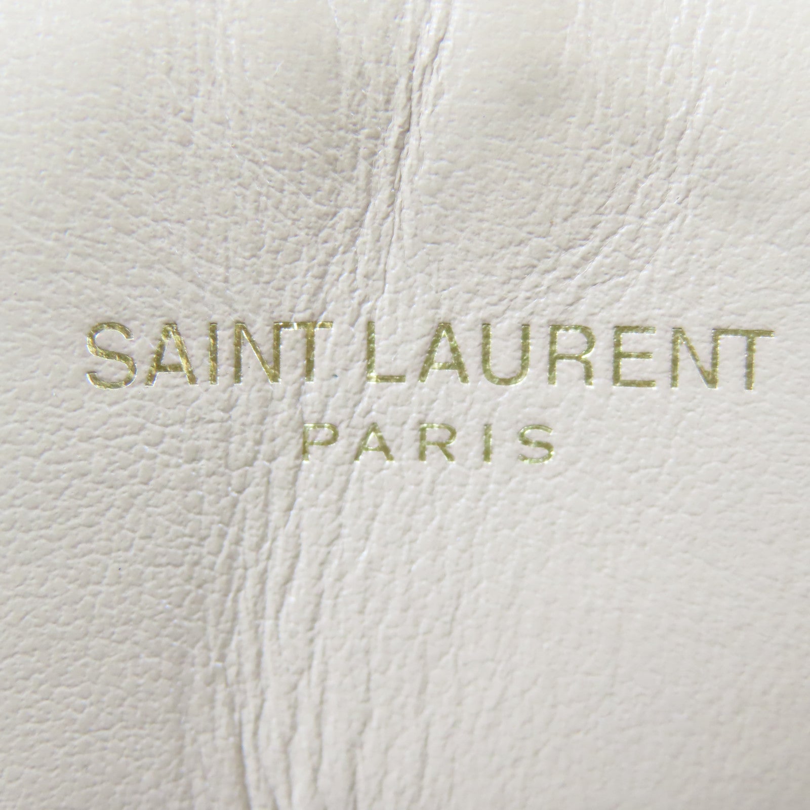 SAINT LAURENT 斜紋牛皮皮革MOON ALMA金扣肩背袋米色