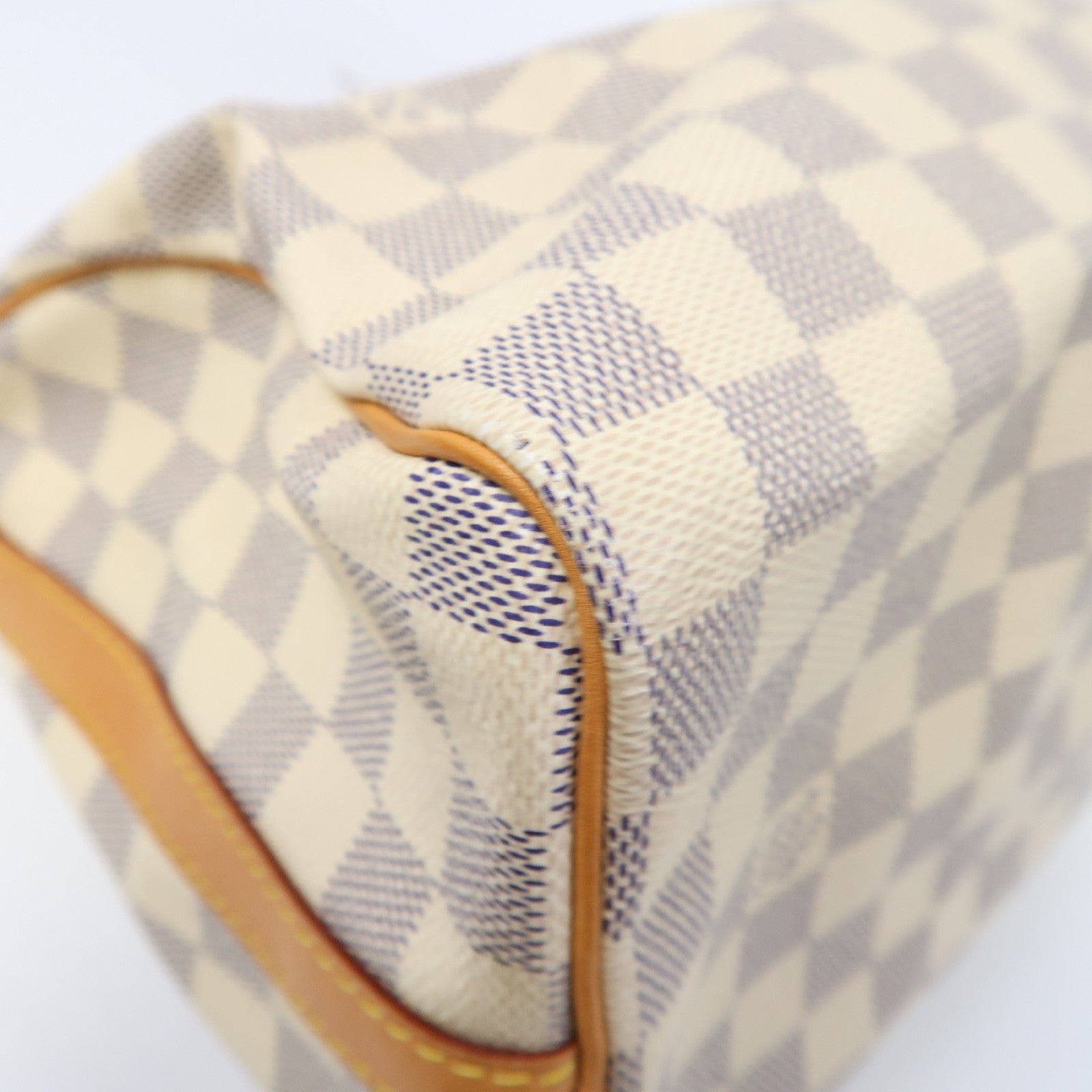 LOUIS VUITTON Damier Azur Speedy Bandoulière 25金扣手挽肩背兩用袋白色