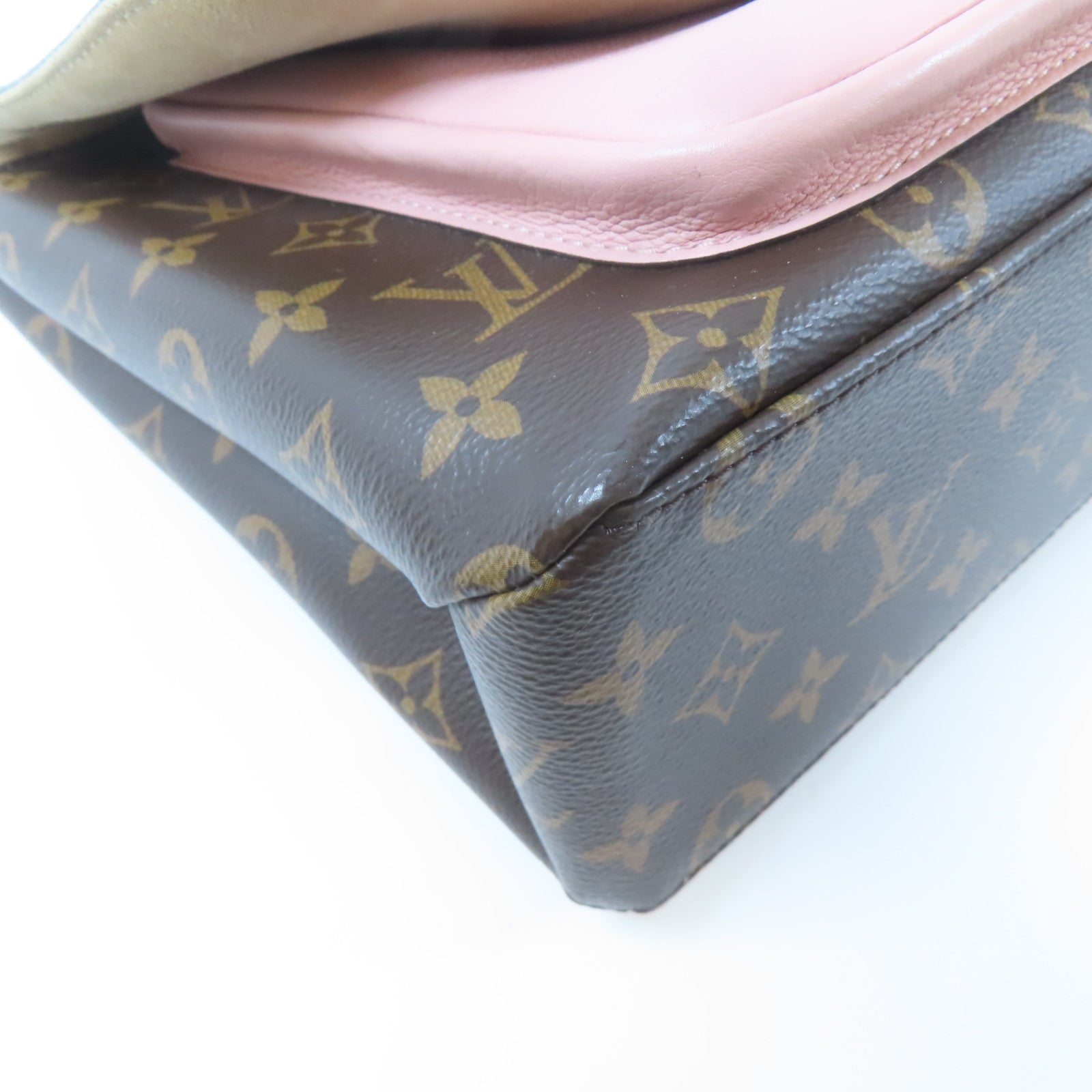 LOUIS VUITTON Monogram Marignan金扣手挽肩背兩用袋啡色/粉紅色