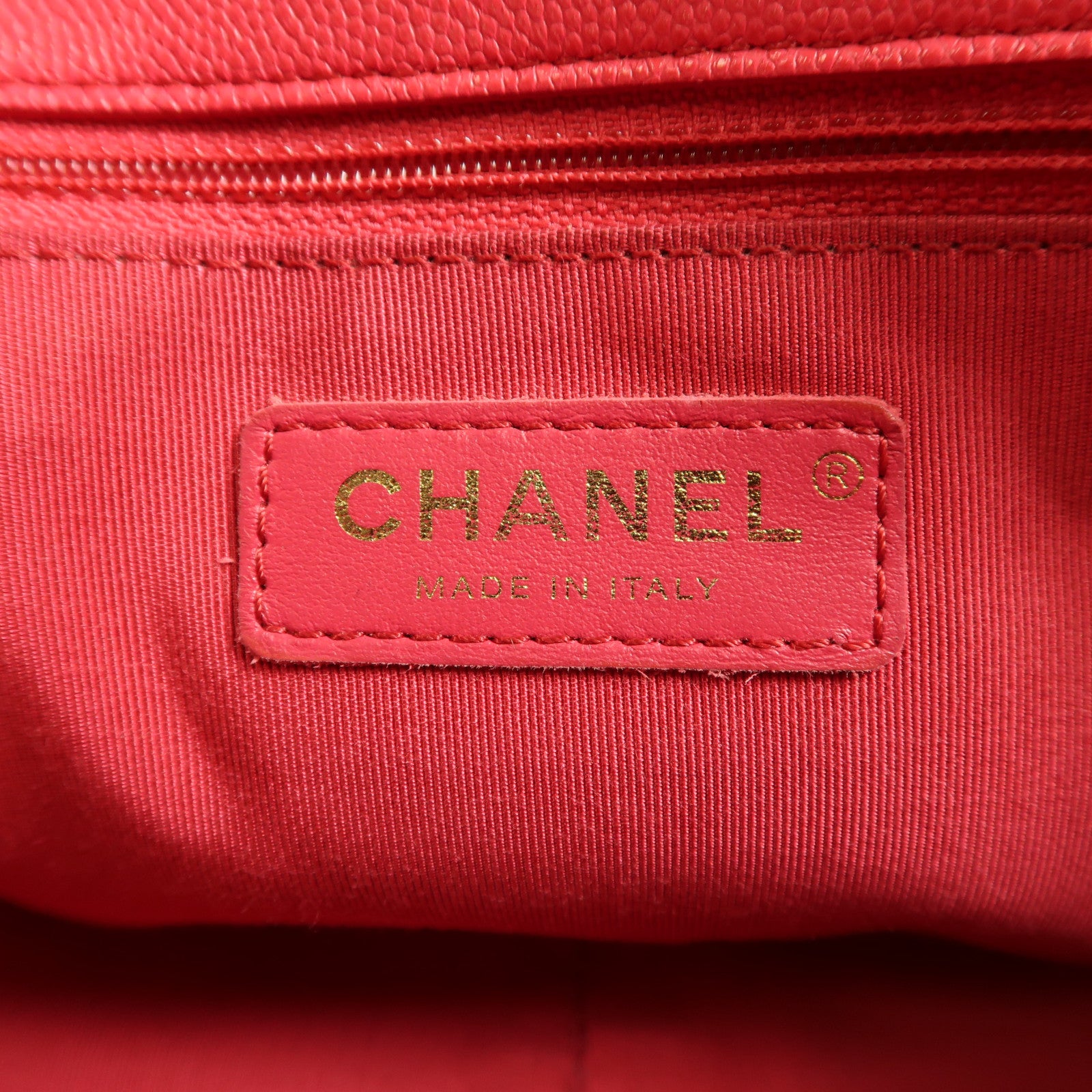 CHANEL 牛皮皮革Shoulder Bag金扣手挽肩背兩用袋粉紅色
