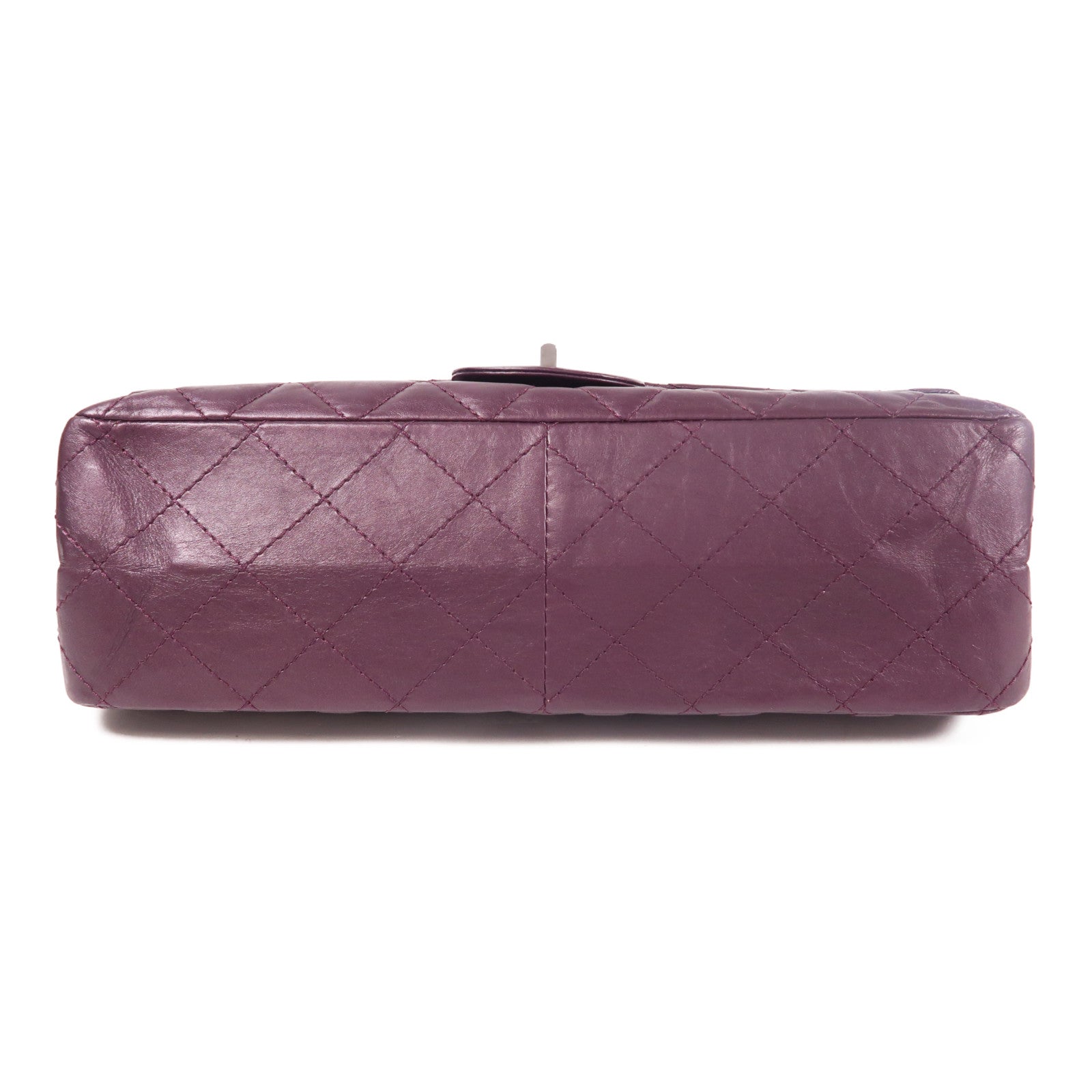 CHANEL 牛皮皮革2.55 Jumbo銀扣鏈帶肩背袋