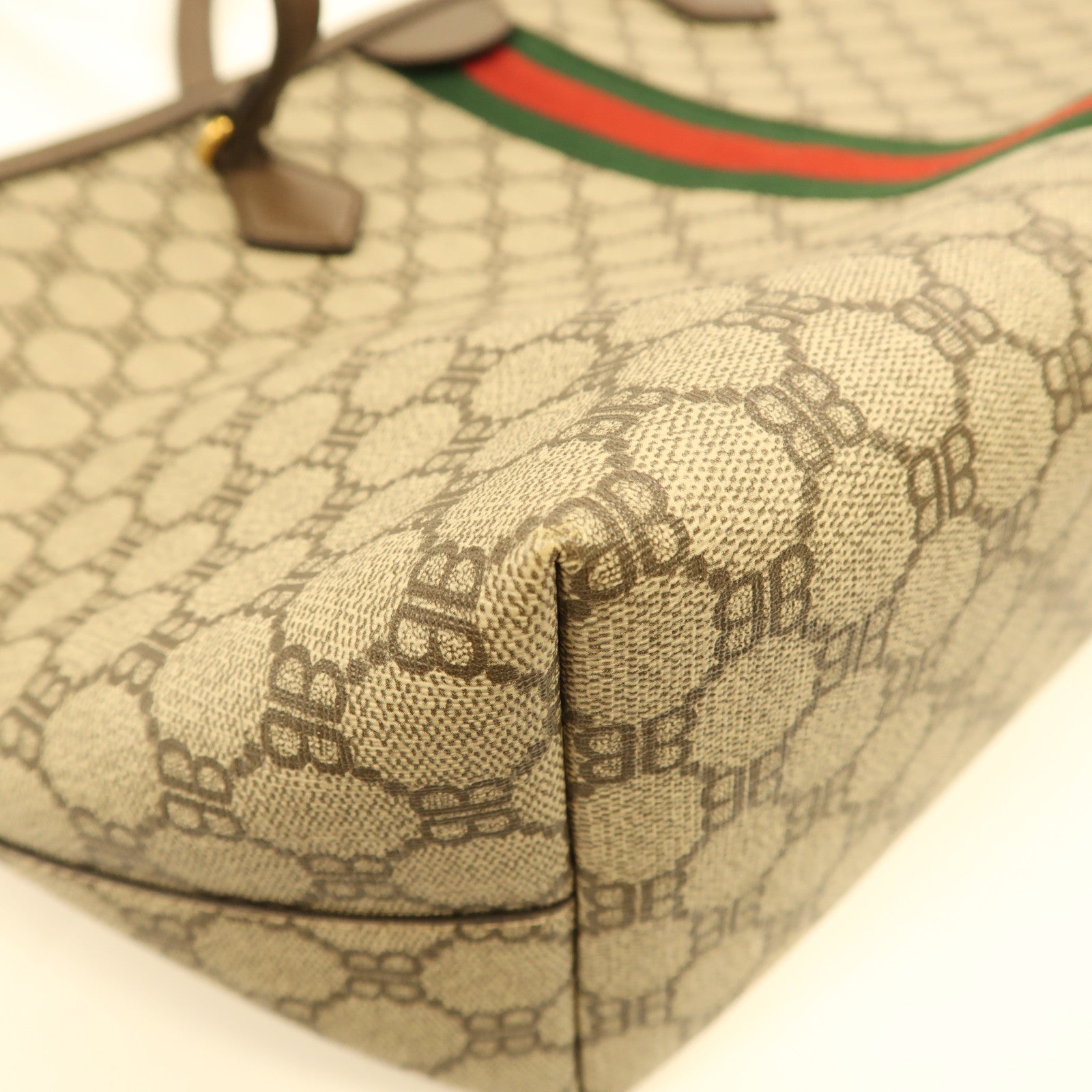 BALENCIAGA 塗層帆布Balenciaga X Gucci Tote金扣手挽袋啡色