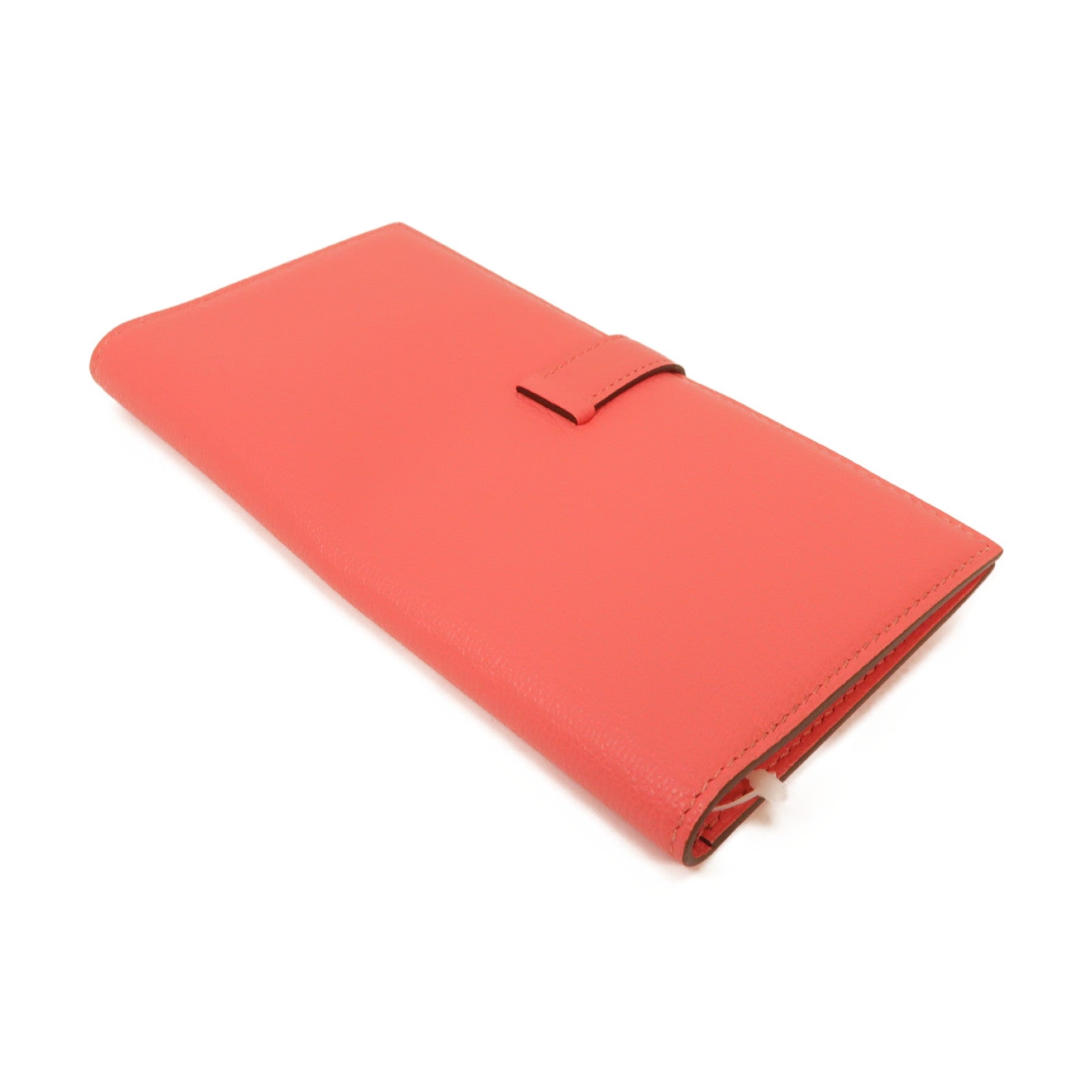 HERMES **【激減優惠】Chevre皮革Bearn Wallet銀扣長錢包粉紅色