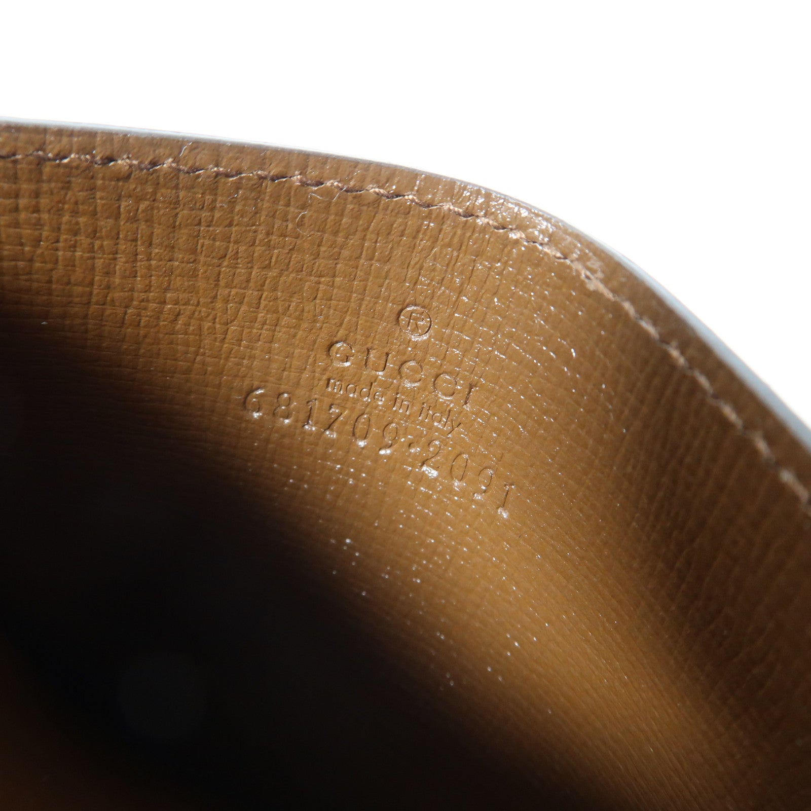 GUCCI 皮革/帆布Card Case銀扣卡片套啡色