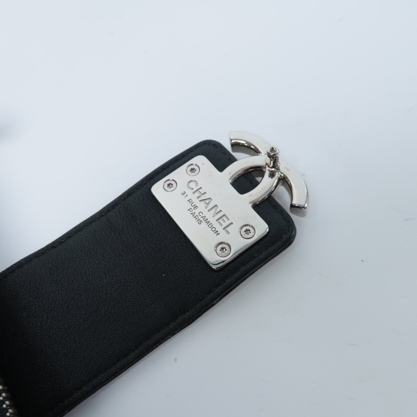 CHANEL 【激減優惠】菱格羊皮皮革Shoulder Bag銀扣鏈帶肩背袋黑色