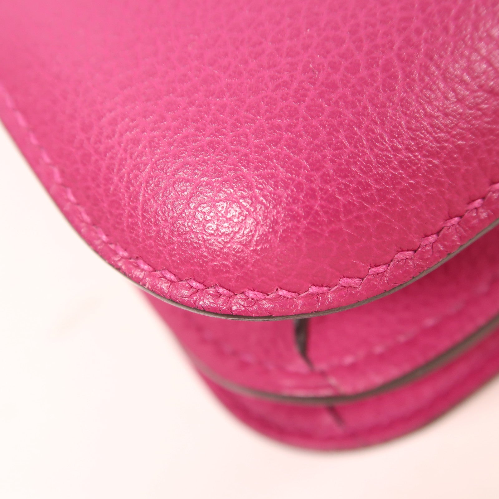 HERMES【激減優惠】 Evercolor皮革Constance Mini銀扣肩背袋L3 Rose Purple