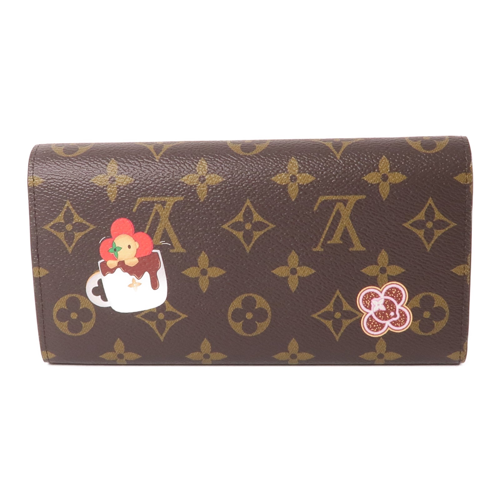 LOUIS VUITTON Monogram Sarah Wallet金扣長錢包棕色