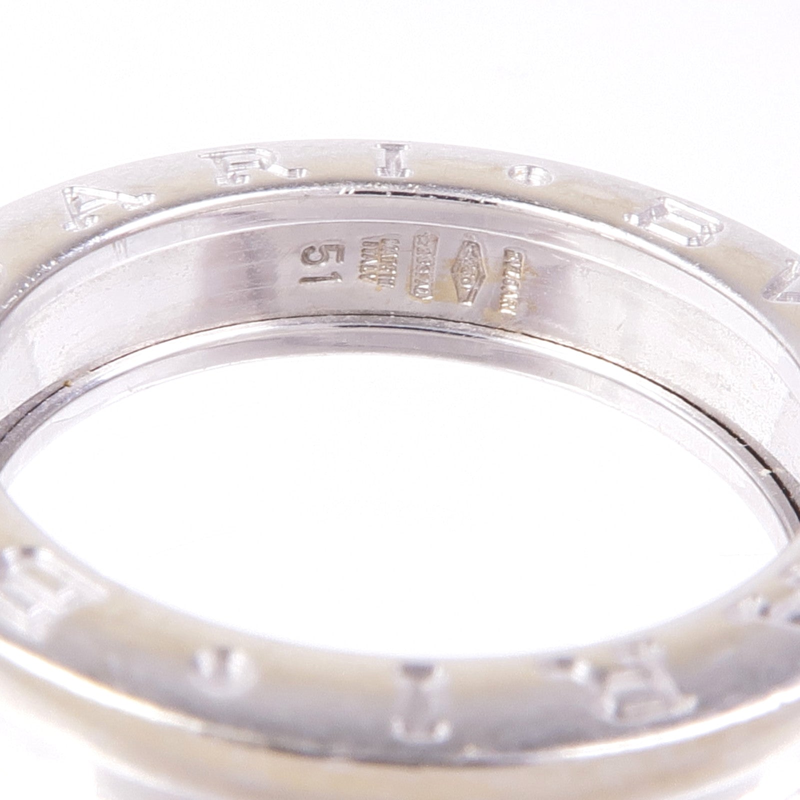 BVLGARI B-zero1 1 Band Ring 2337A 18K White Gold Bvlgari#51 US#5.5