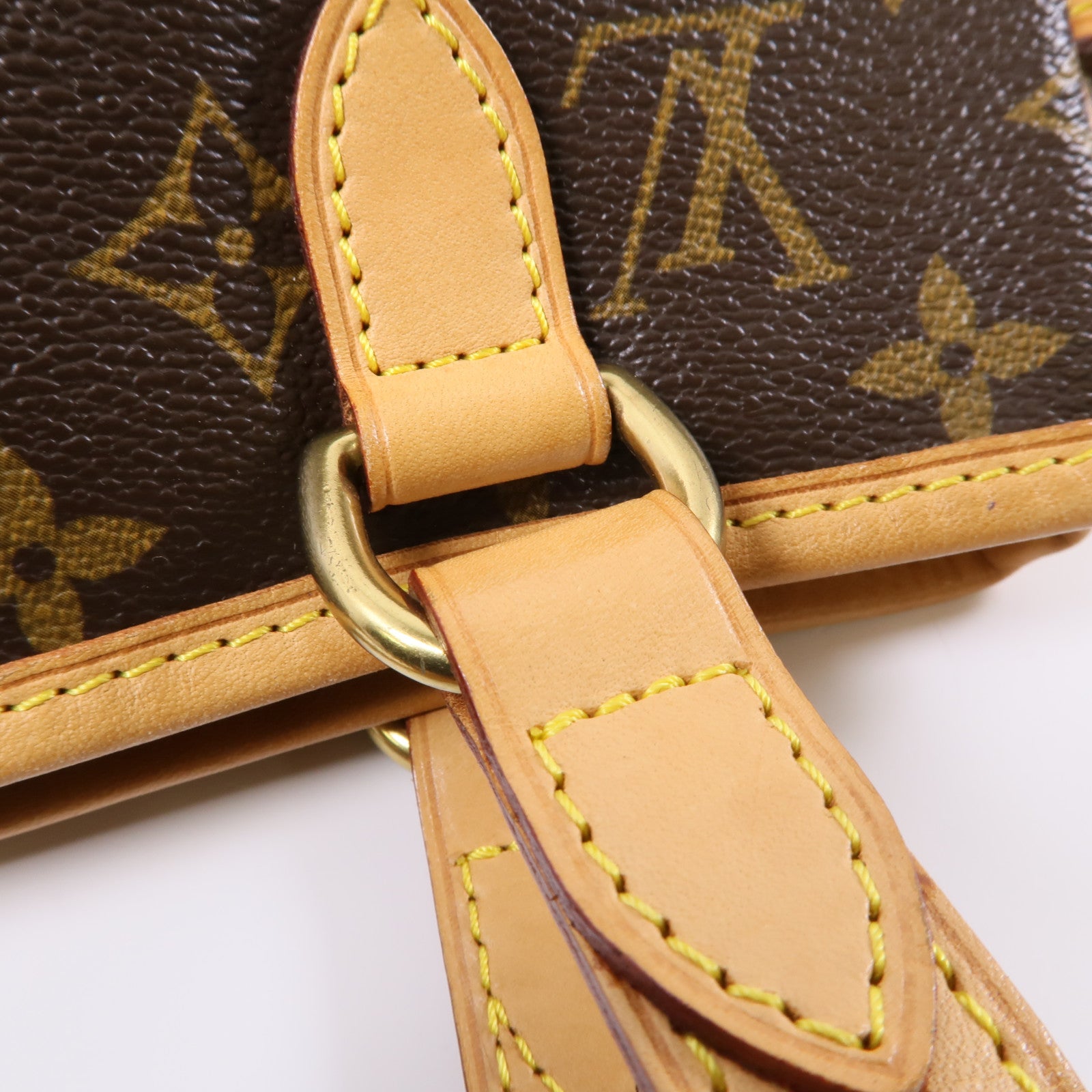 LOUIS VUITTON Monogram Batignolles金扣手挽袋棕色