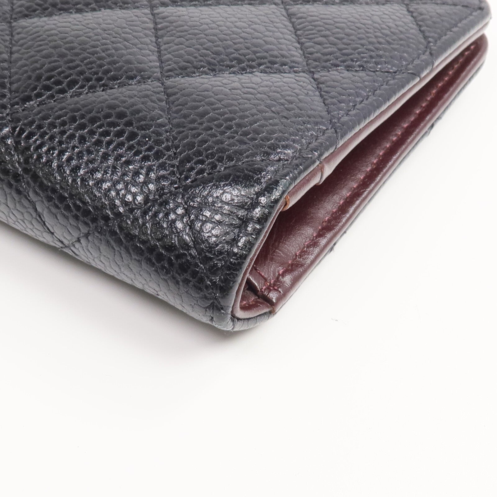 CHANEL 牛皮皮革Long Wallet金扣長錢包