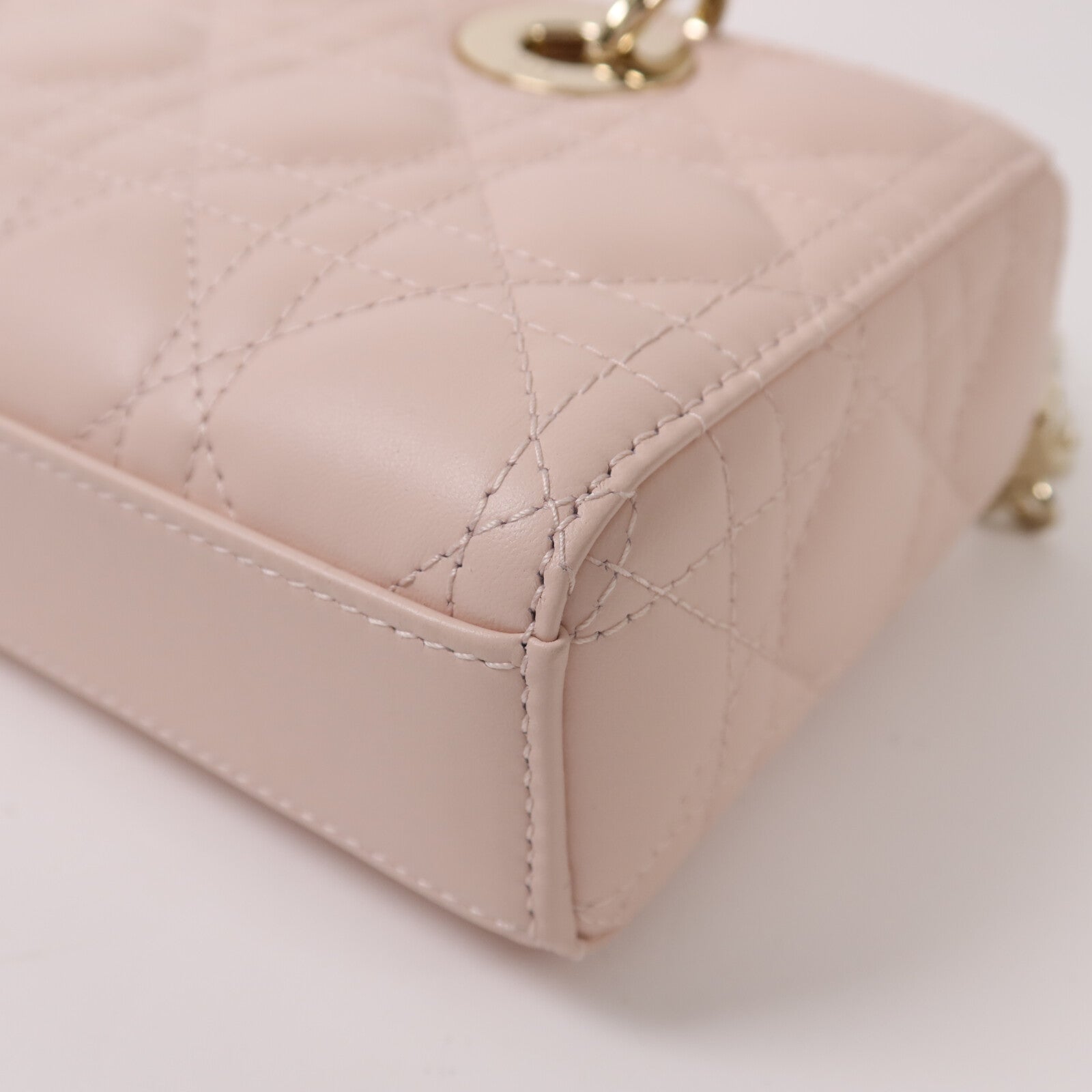 Dior 羊皮皮革Small Lady D-Joy Bag金扣鏈帶手挽肩背兩用袋