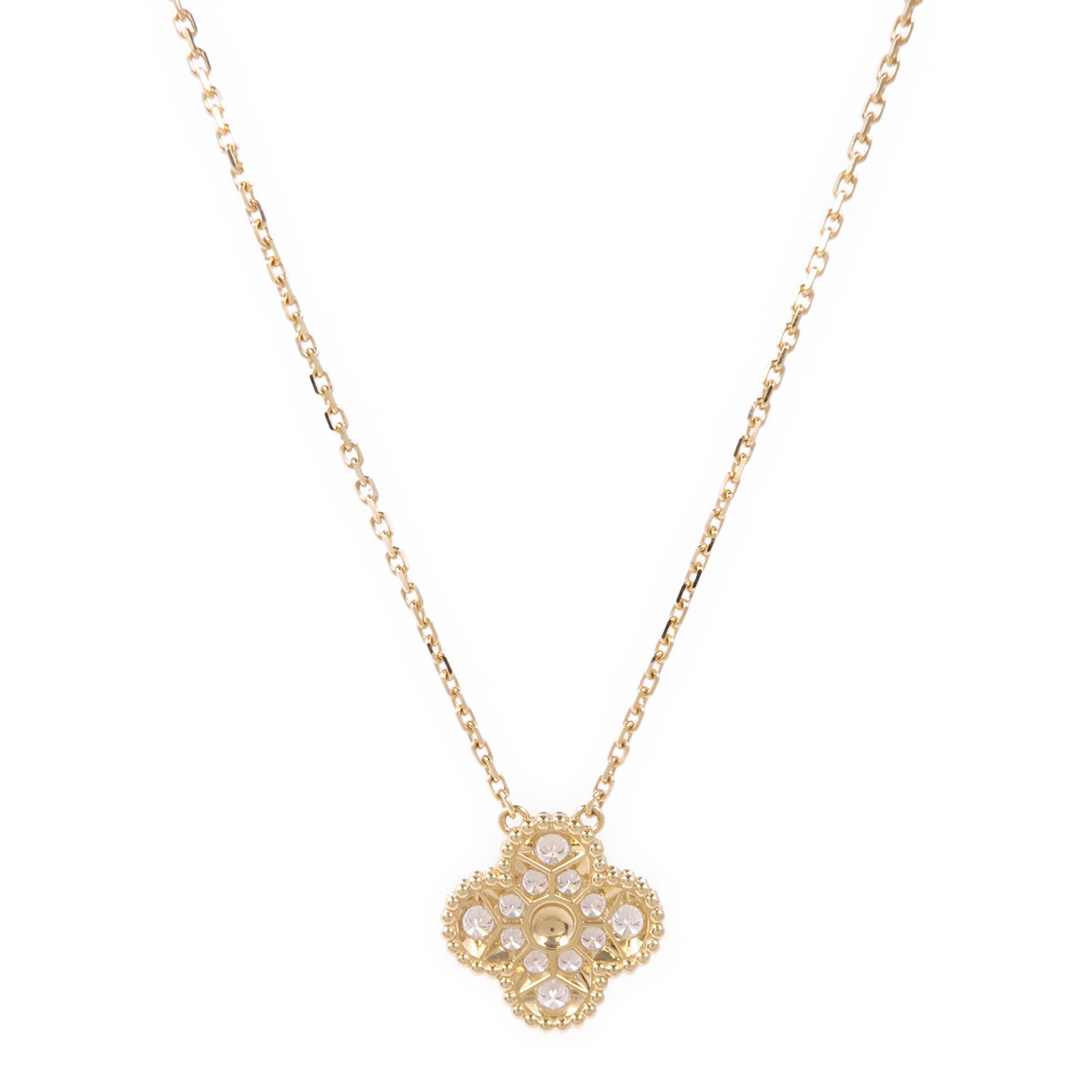 Van Cleef & Arpels 18K黃金Vintage Alhambra Necklace鑽石項鍊