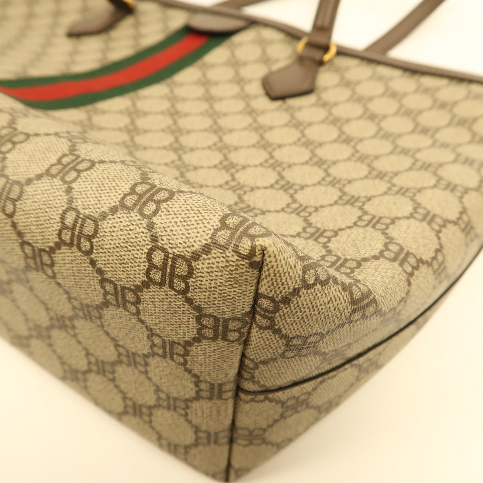 BALENCIAGA 塗層帆布Balenciaga X Gucci Tote金扣手挽袋啡色