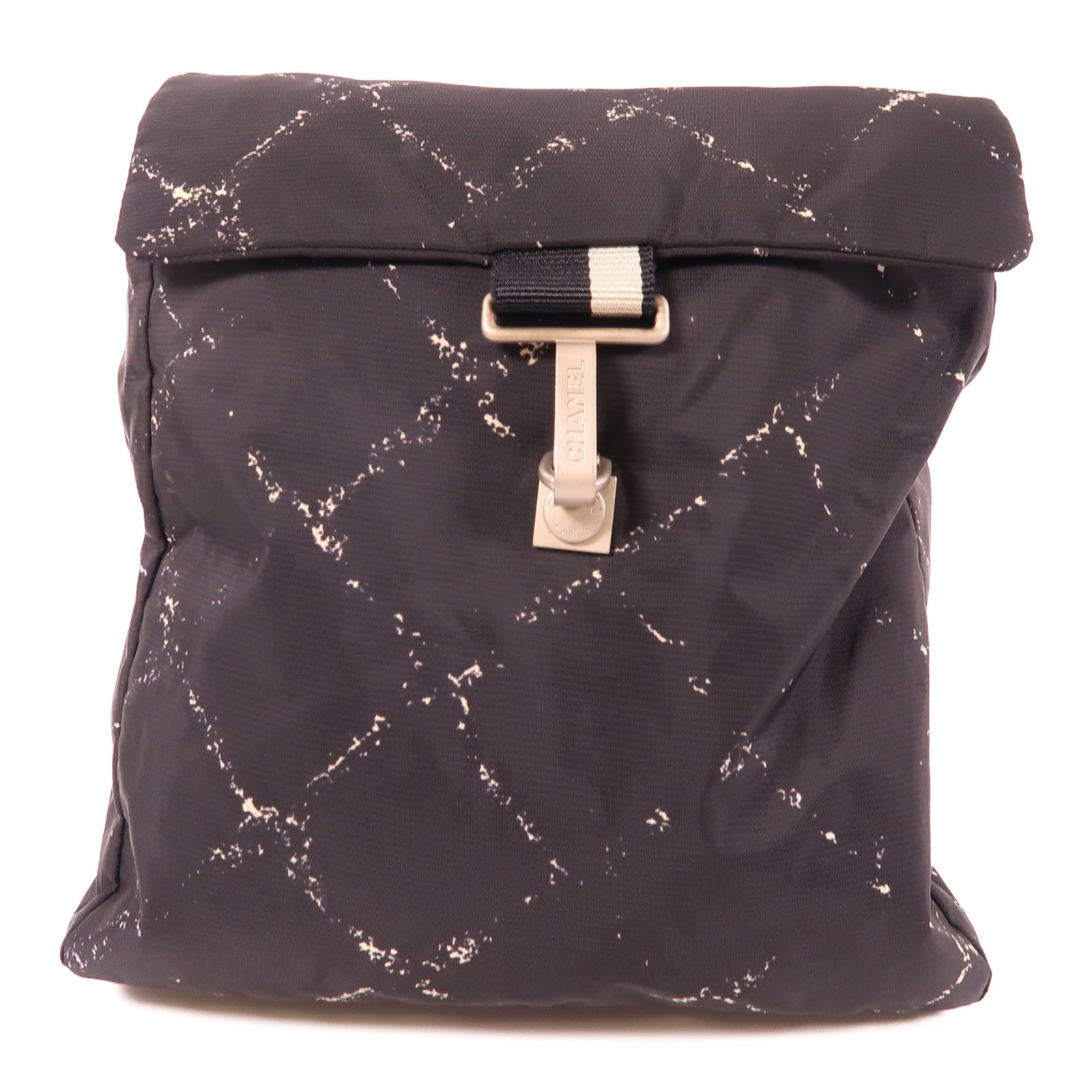 CHANEL CC SHW Travel Line Backpack Nylon Black/White