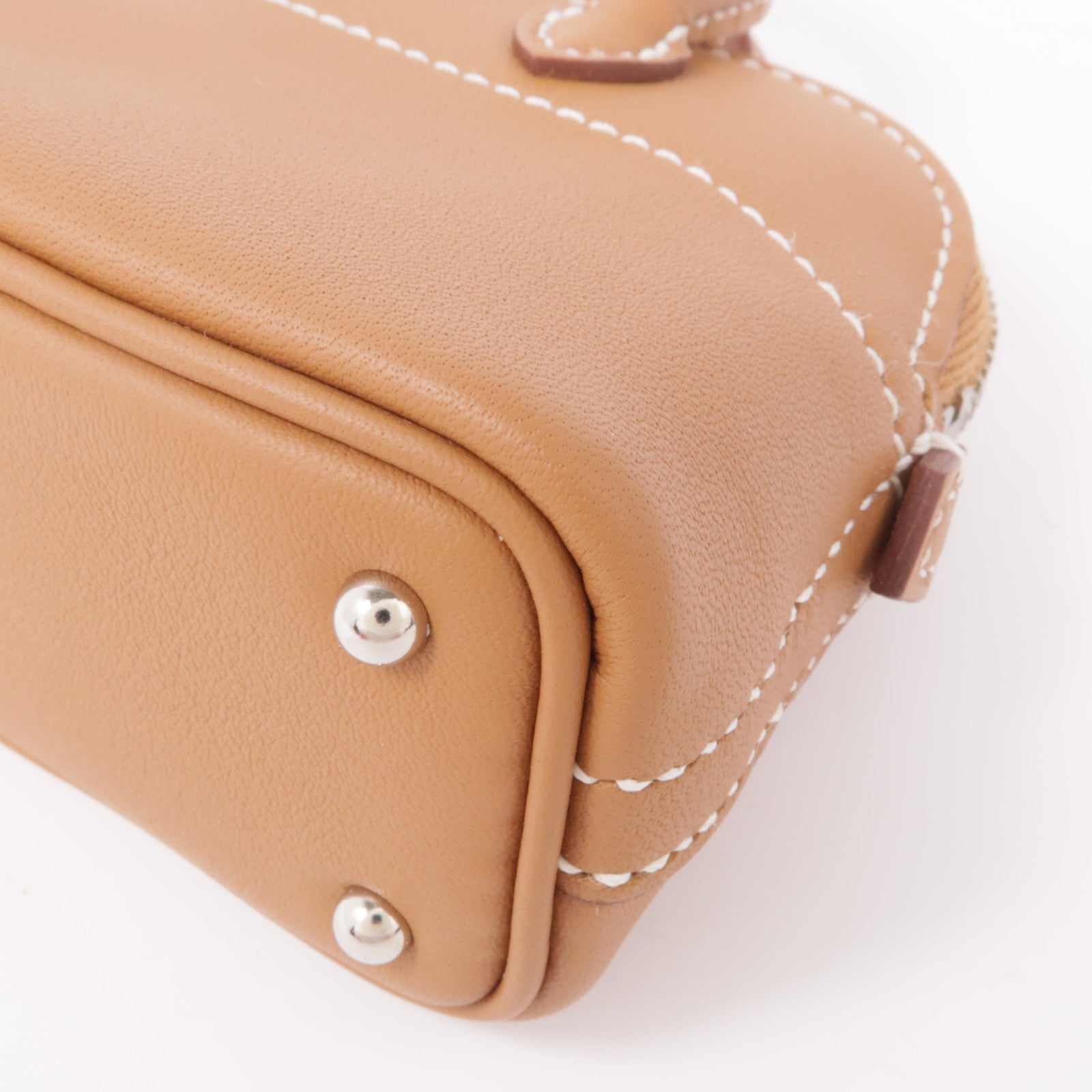 HERMES PHW Bolide Shark Charm Veau Swift Leather Gold Brown