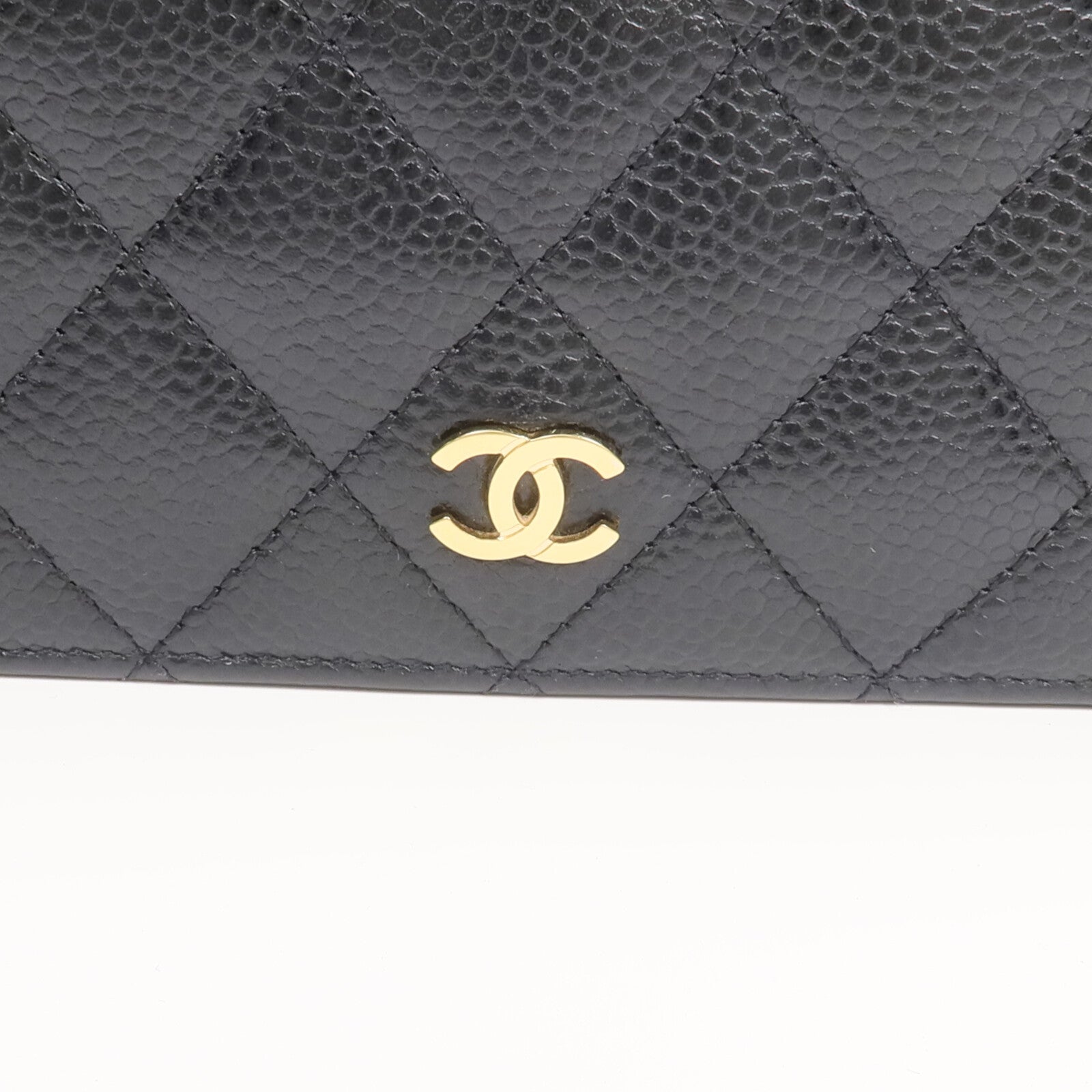 CHANEL 牛皮皮革Long Wallet金扣長錢包